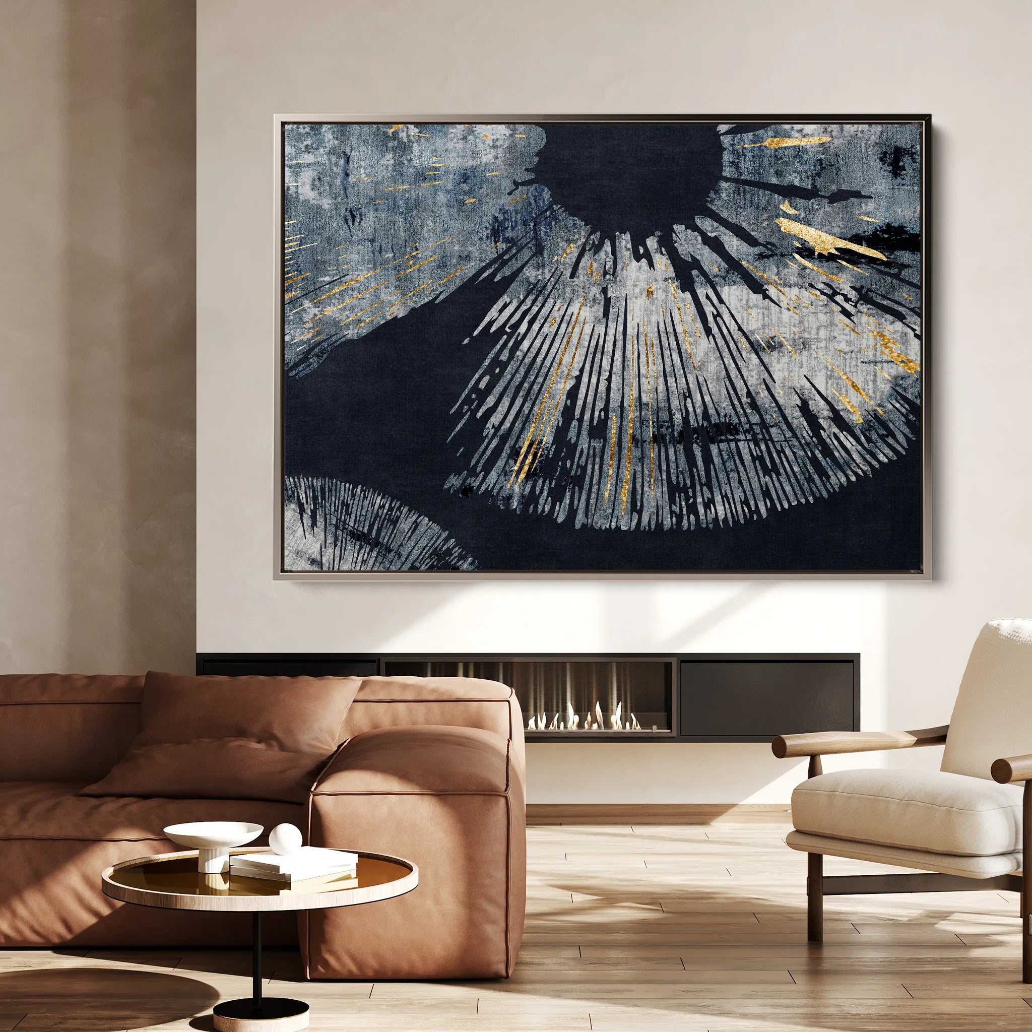 Abstract 045 Canvas Art 60 x 40 cm / Black