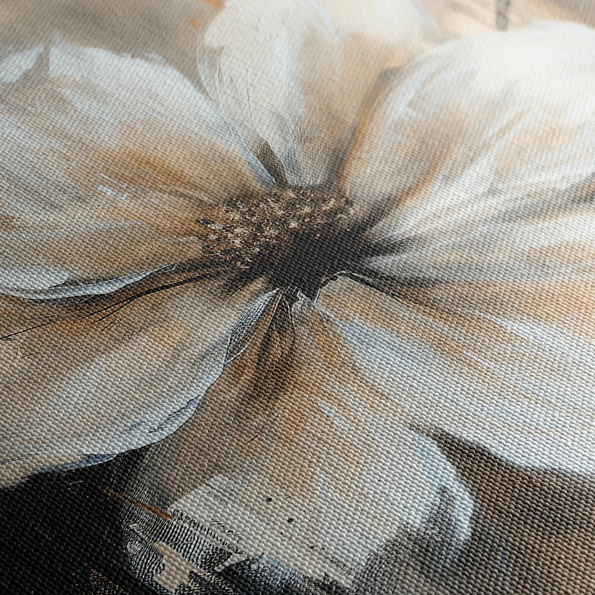 Floral 045 Canvas Art 60 x 40 cm / Black