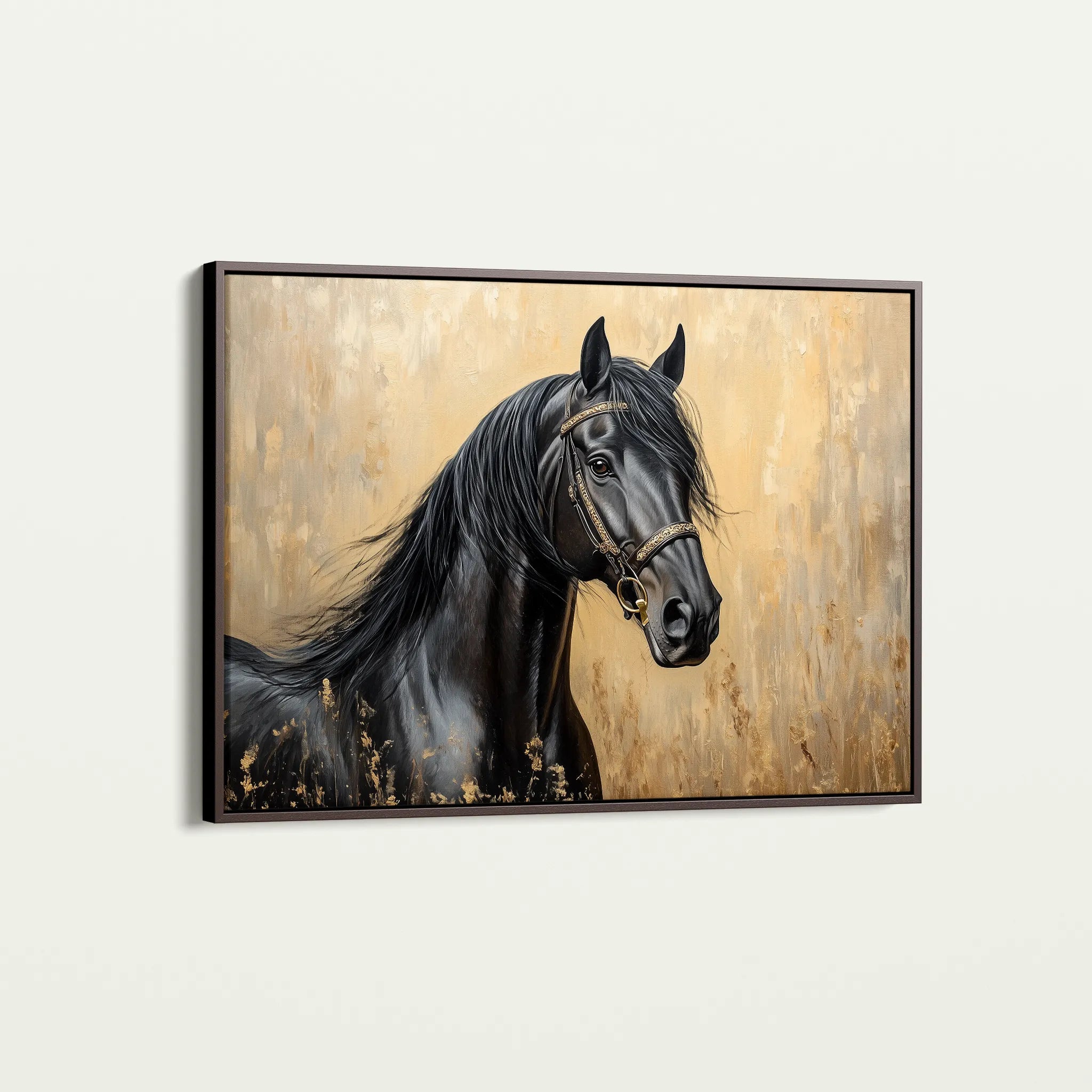 Horses 045 Canvas Art 60 x 40 cm / Black