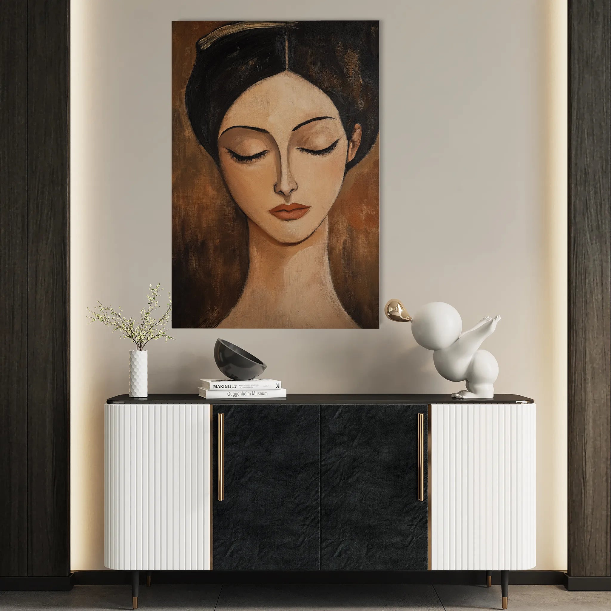 Portrait 045 Canvas Art 60 x 40 cm / Black