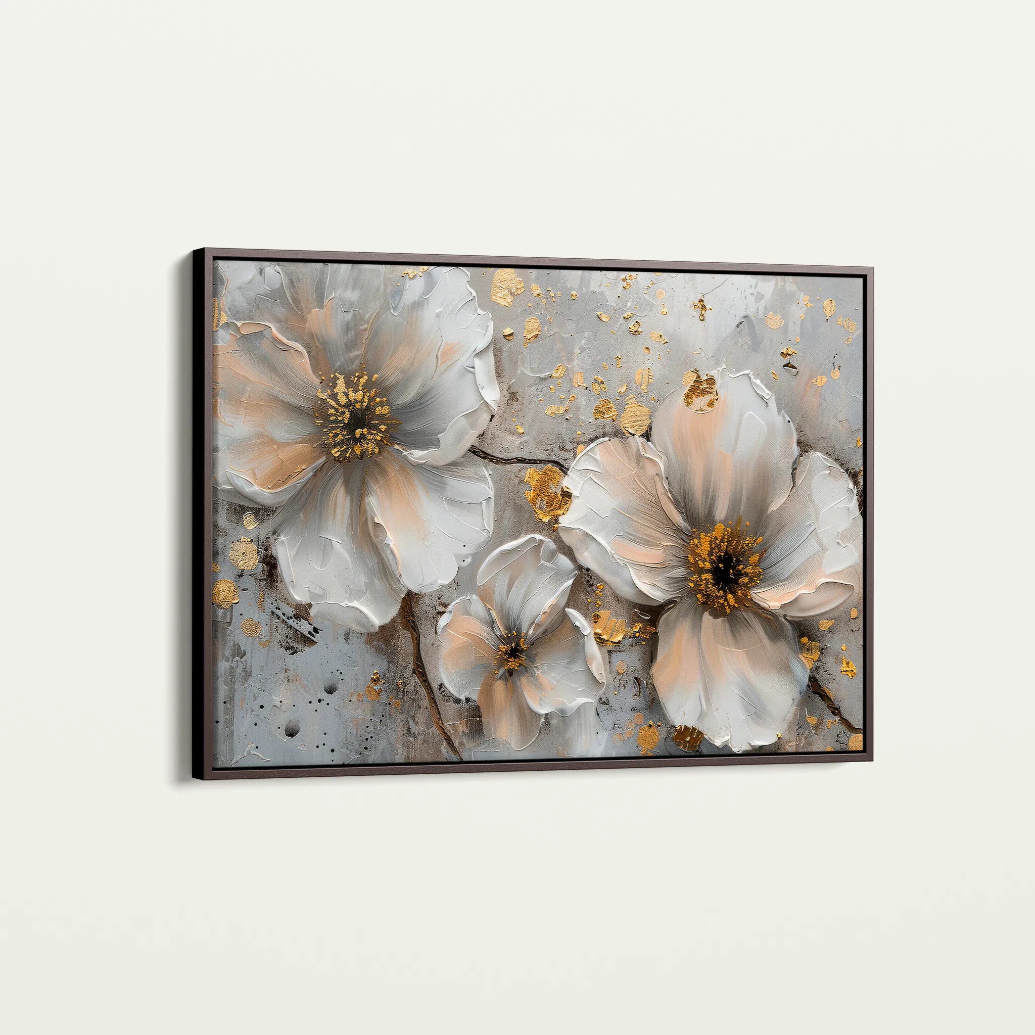 Floral 046 Canvas Art 60 x 40 cm / Black