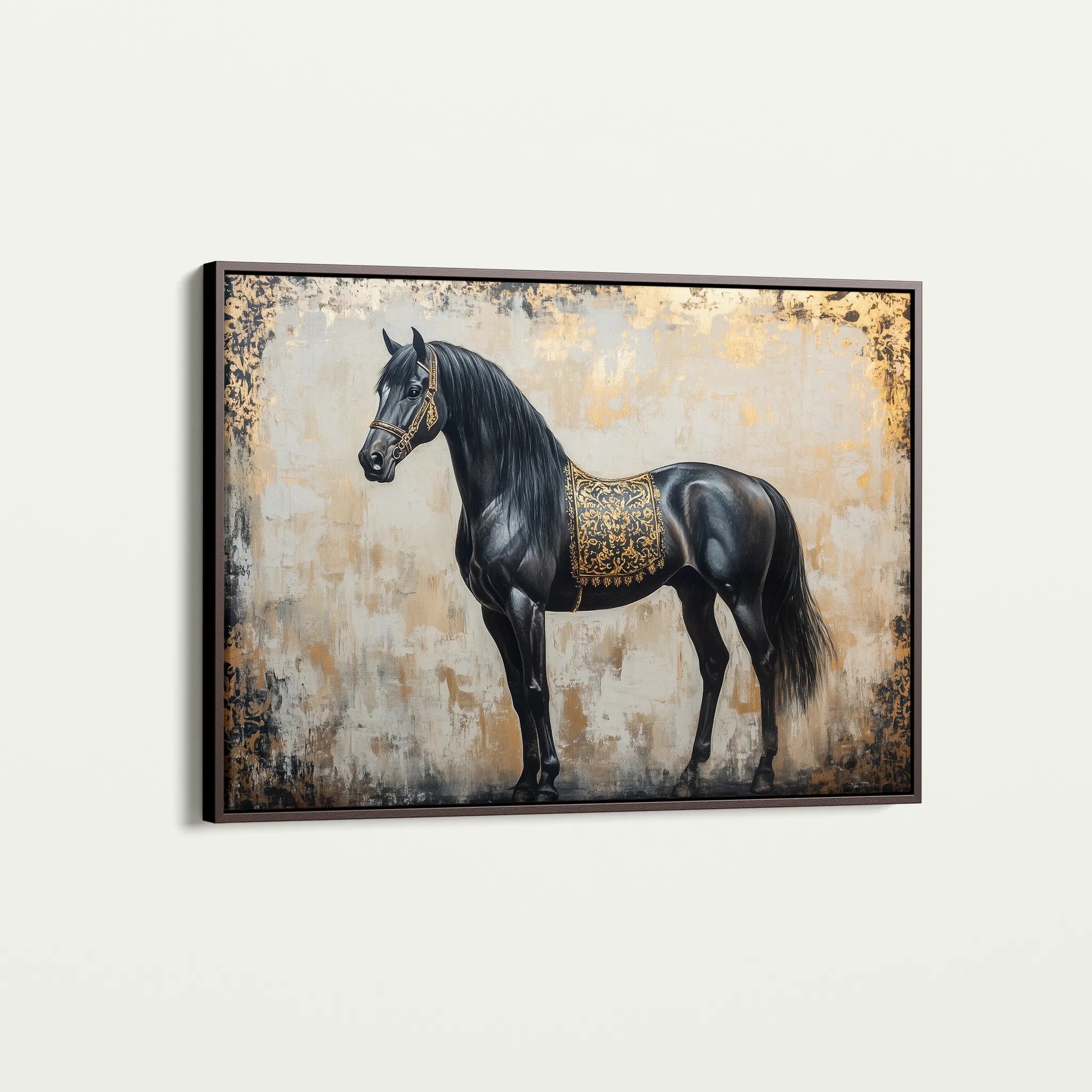 Horses 046 Canvas Art 60 x 40 cm / Black