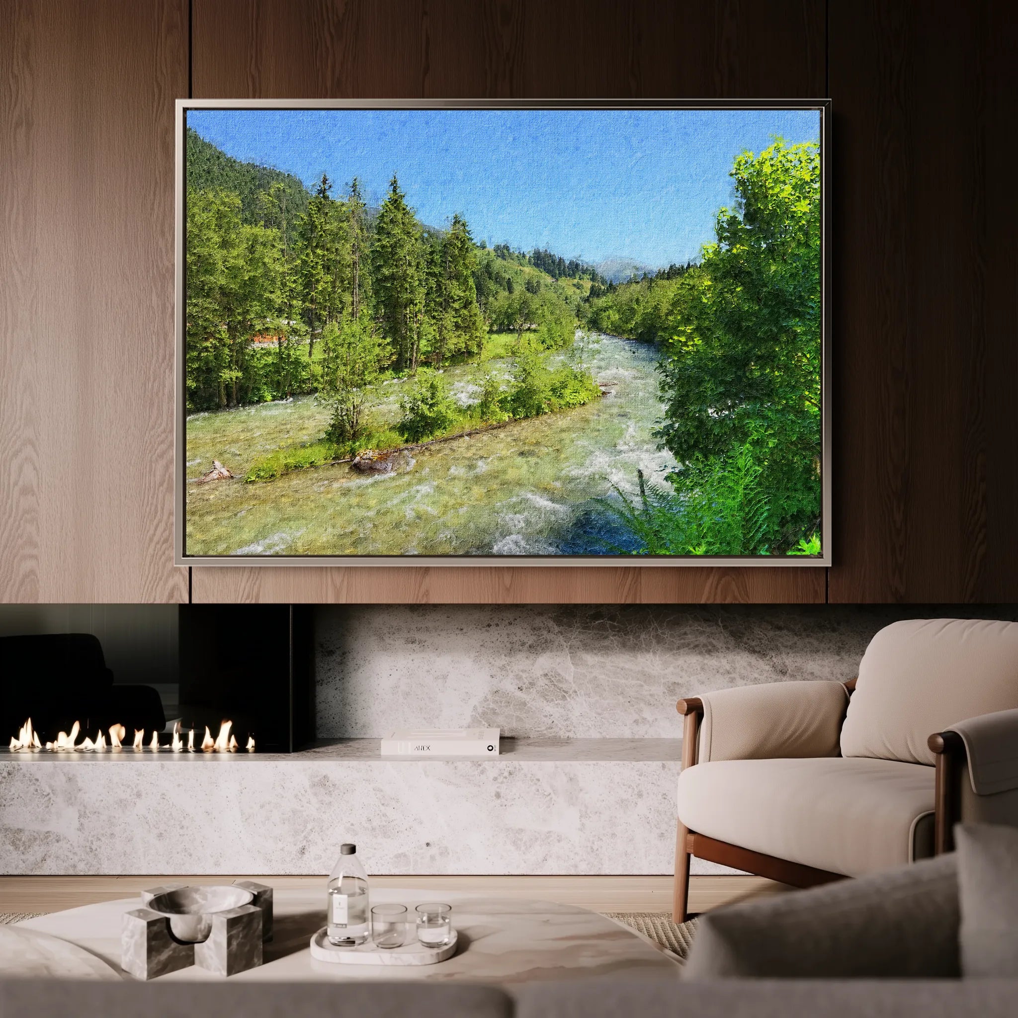 Landscape 046 Canvas Art 60 x 40 cm / Black