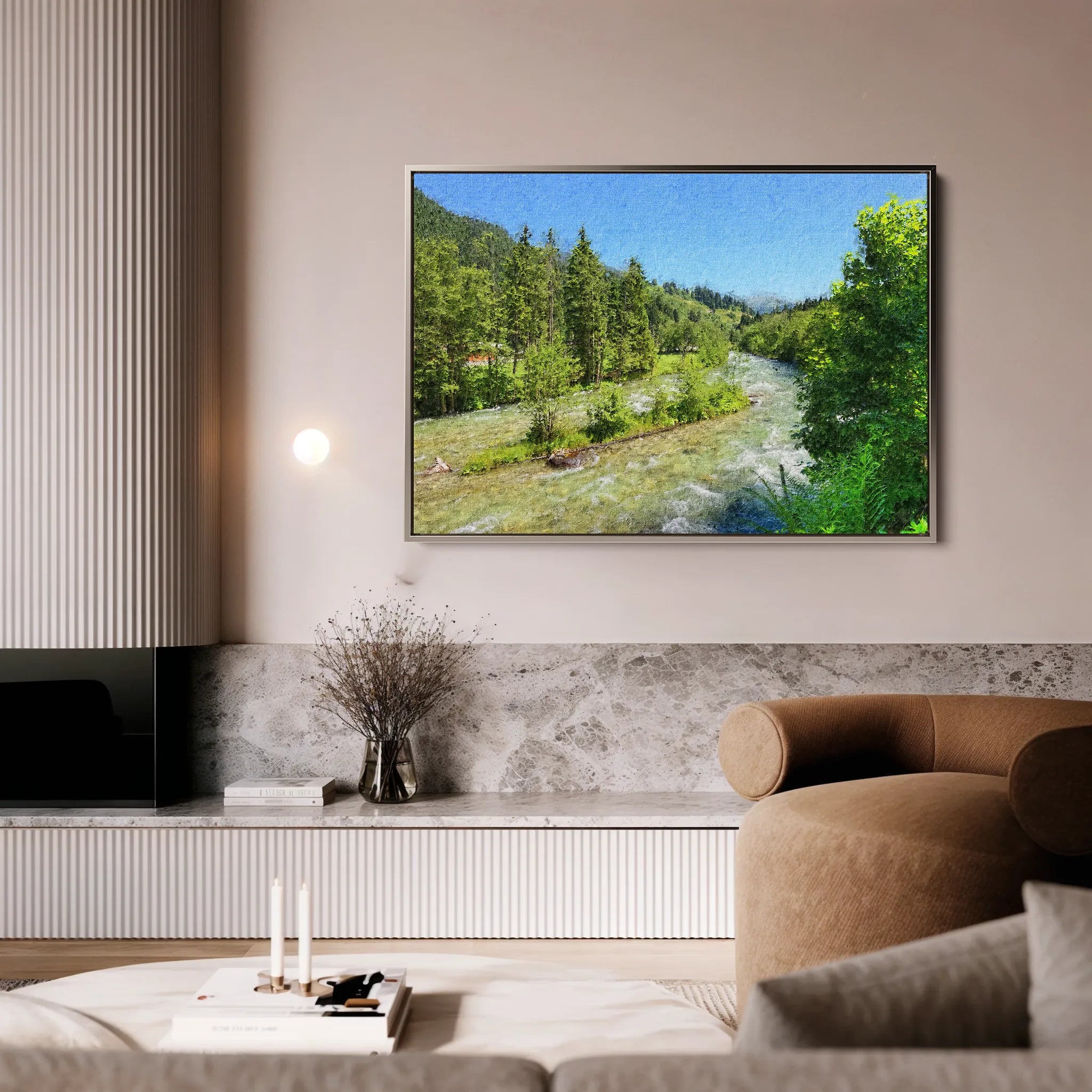 Landscape 046 Canvas Art 60 x 40 cm / Black