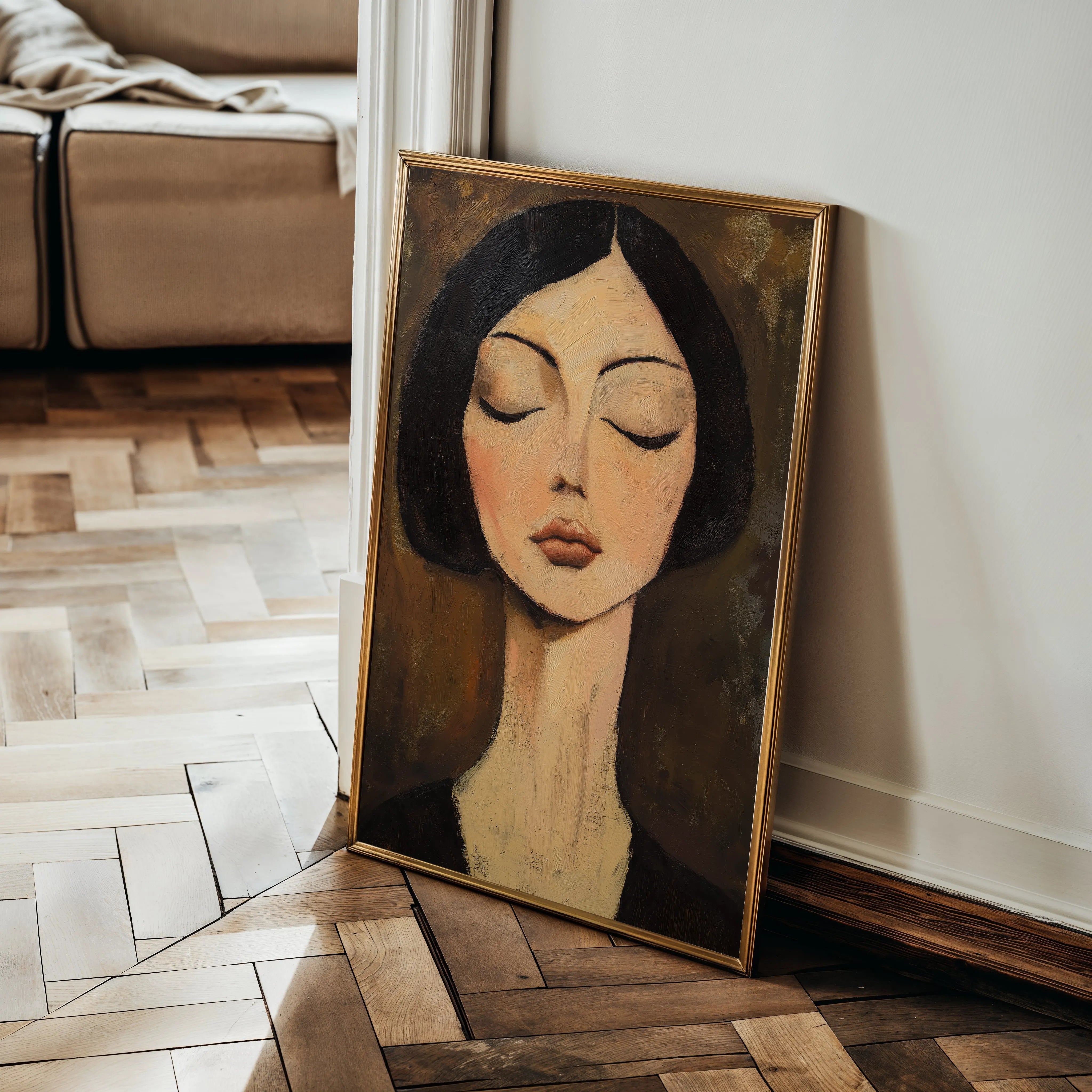Portrait 046 Canvas Art 60 x 40 cm / Black