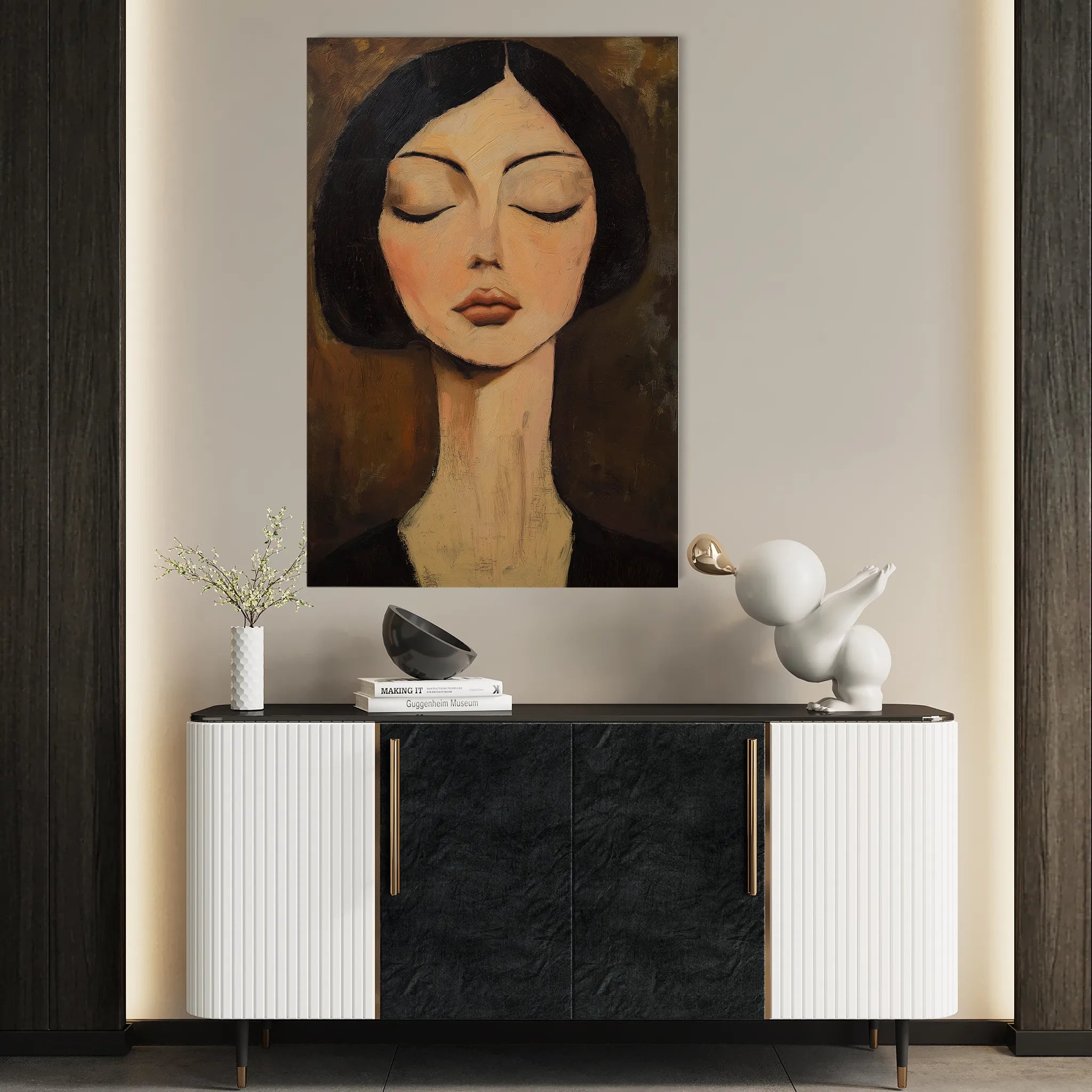 Portrait 046 Canvas Art 60 x 40 cm / Black