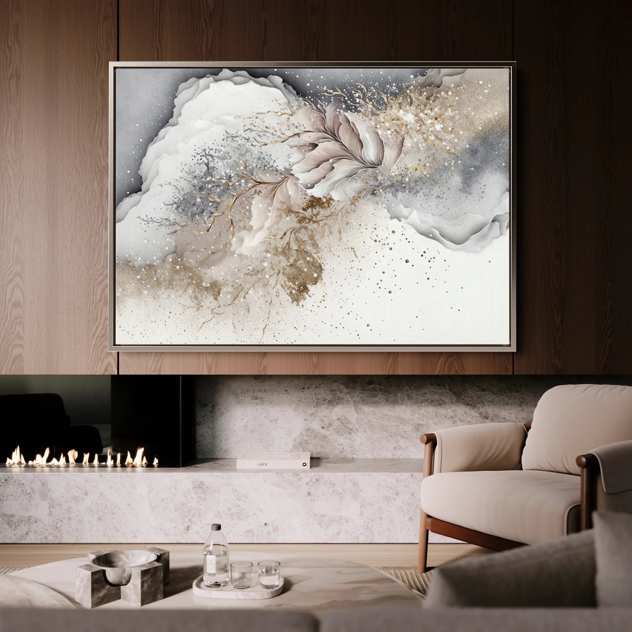 Abstract 047 Canvas Art 60 x 40 cm / Black