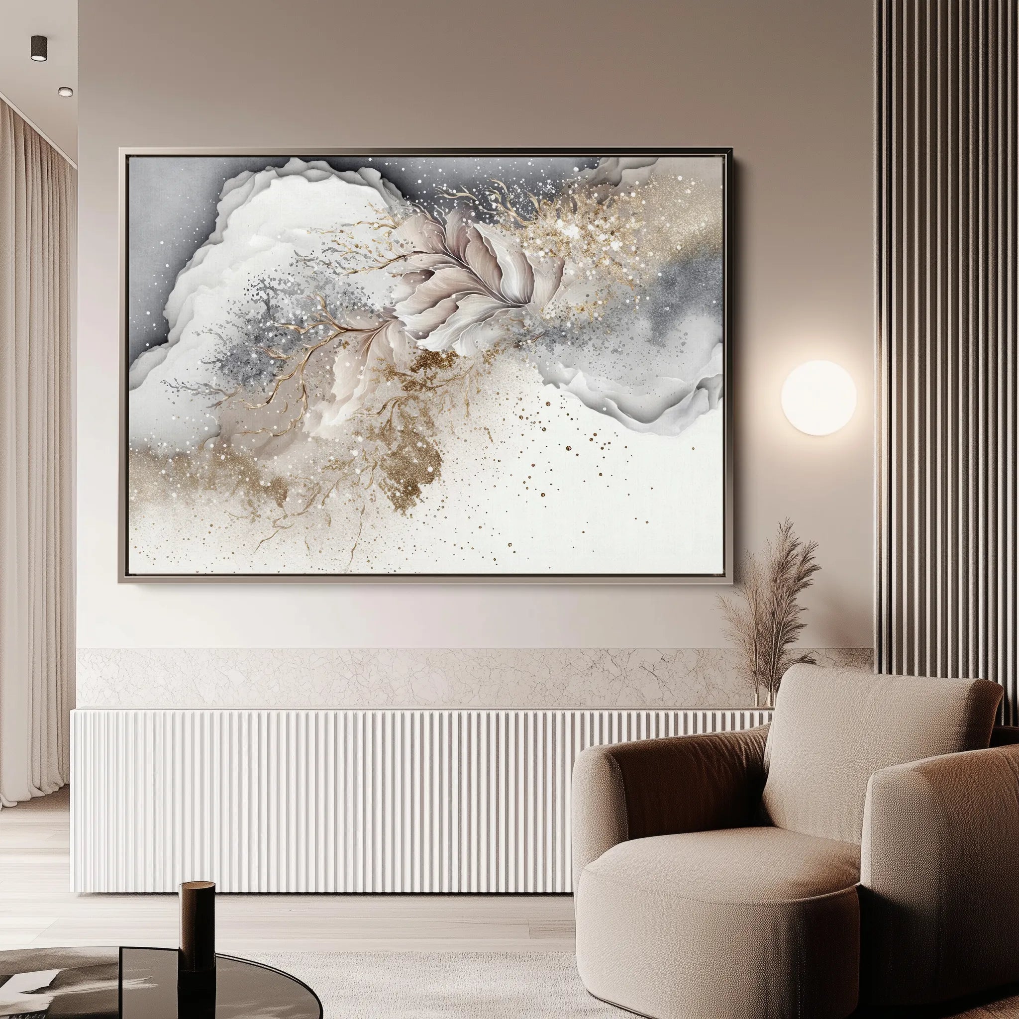 Abstract 047 Canvas Art 60 x 40 cm / Black