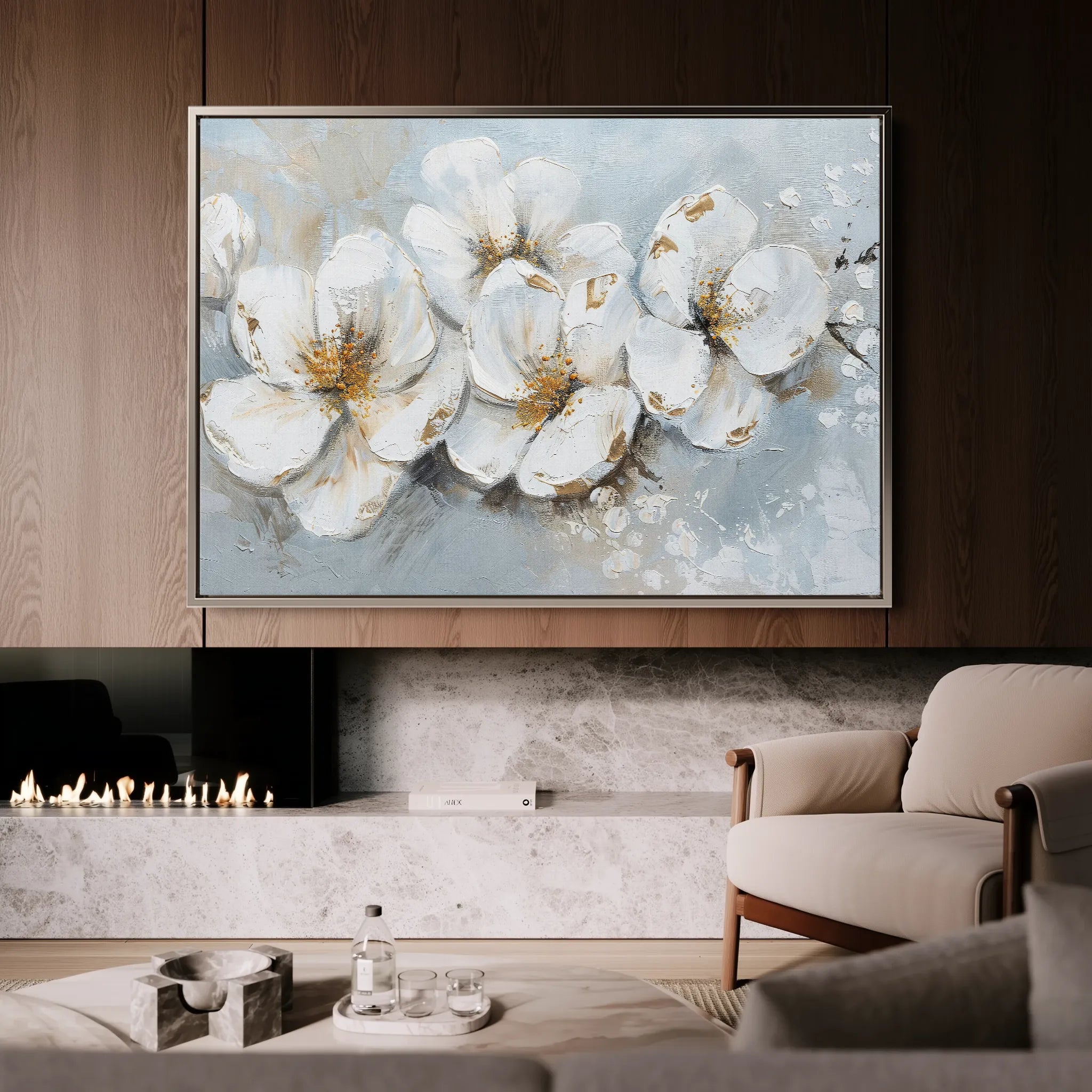 Floral 047 Canvas Art 60 x 40 cm / Black