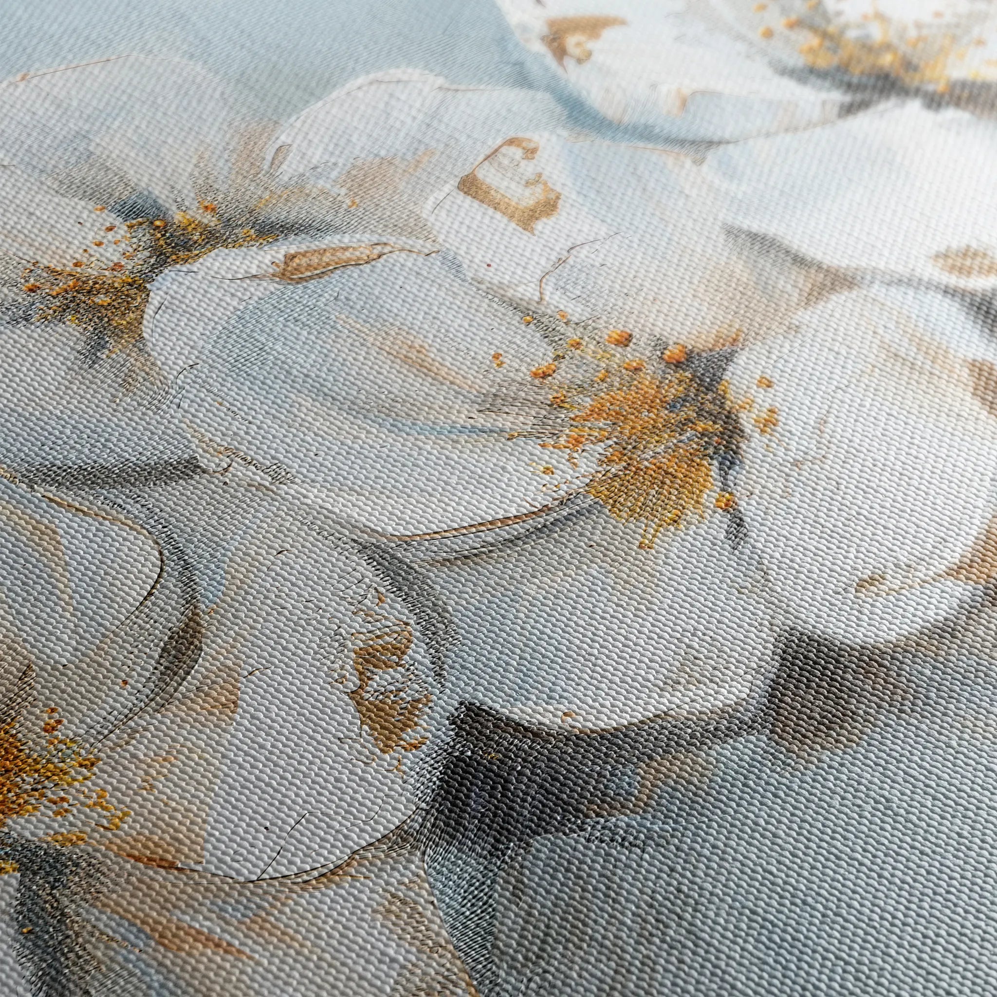 Floral 047 Canvas Art 60 x 40 cm / Black