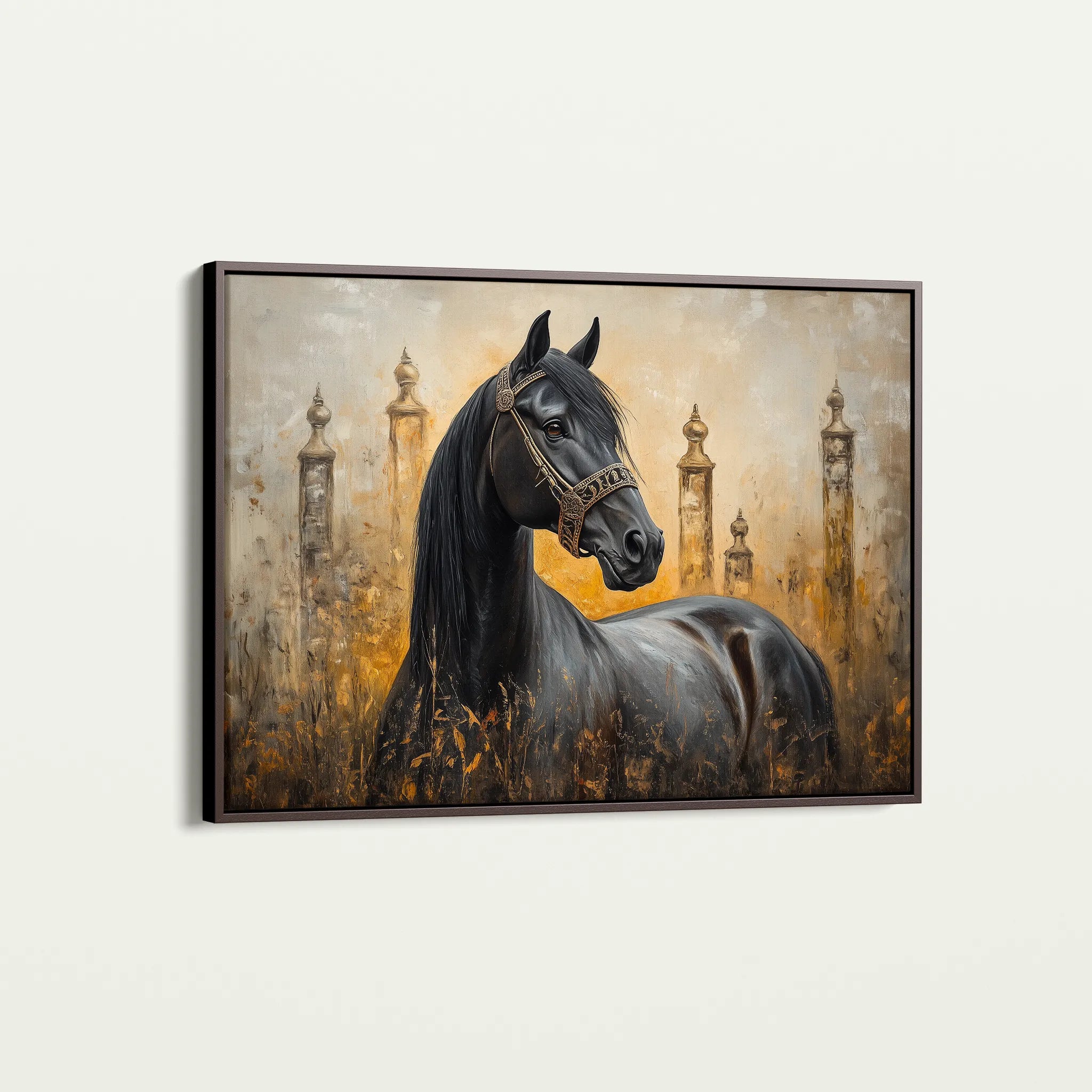 Horses 047 Canvas Art 60 x 40 cm / Black