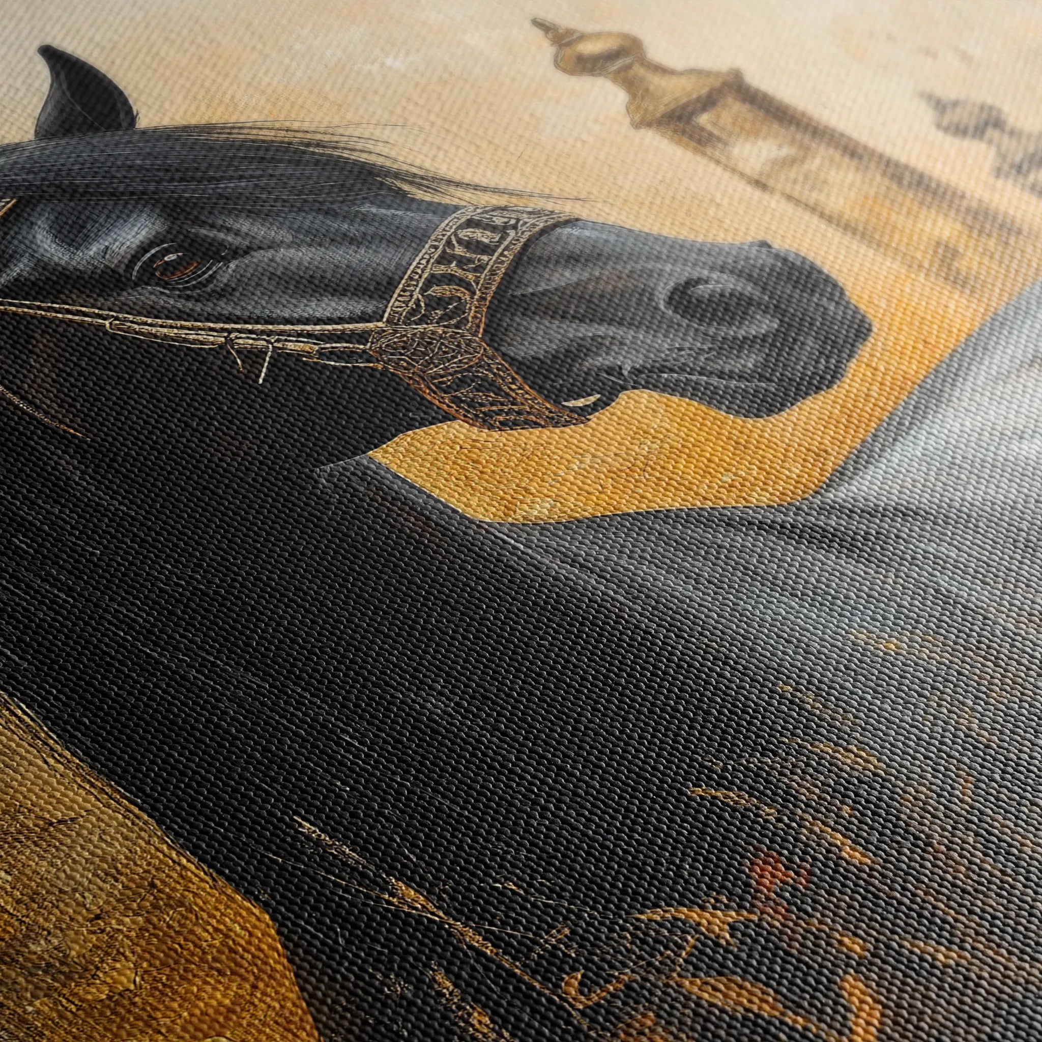 Horses 047 Canvas Art 60 x 40 cm / Black