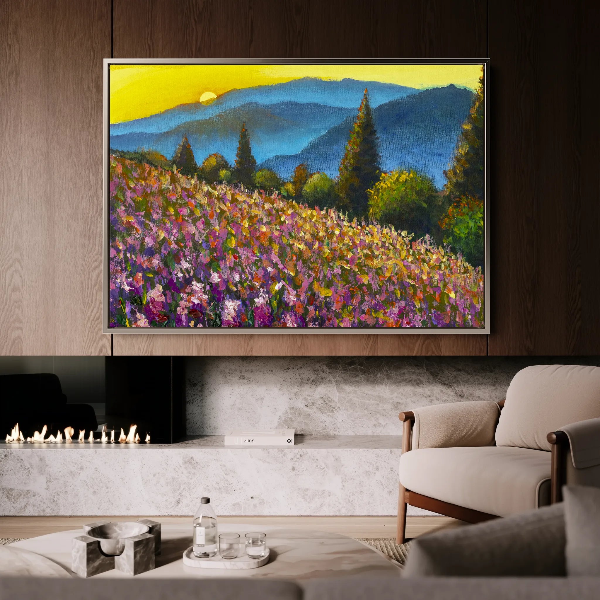 Landscape 047 Canvas Art 60 x 40 cm / Black