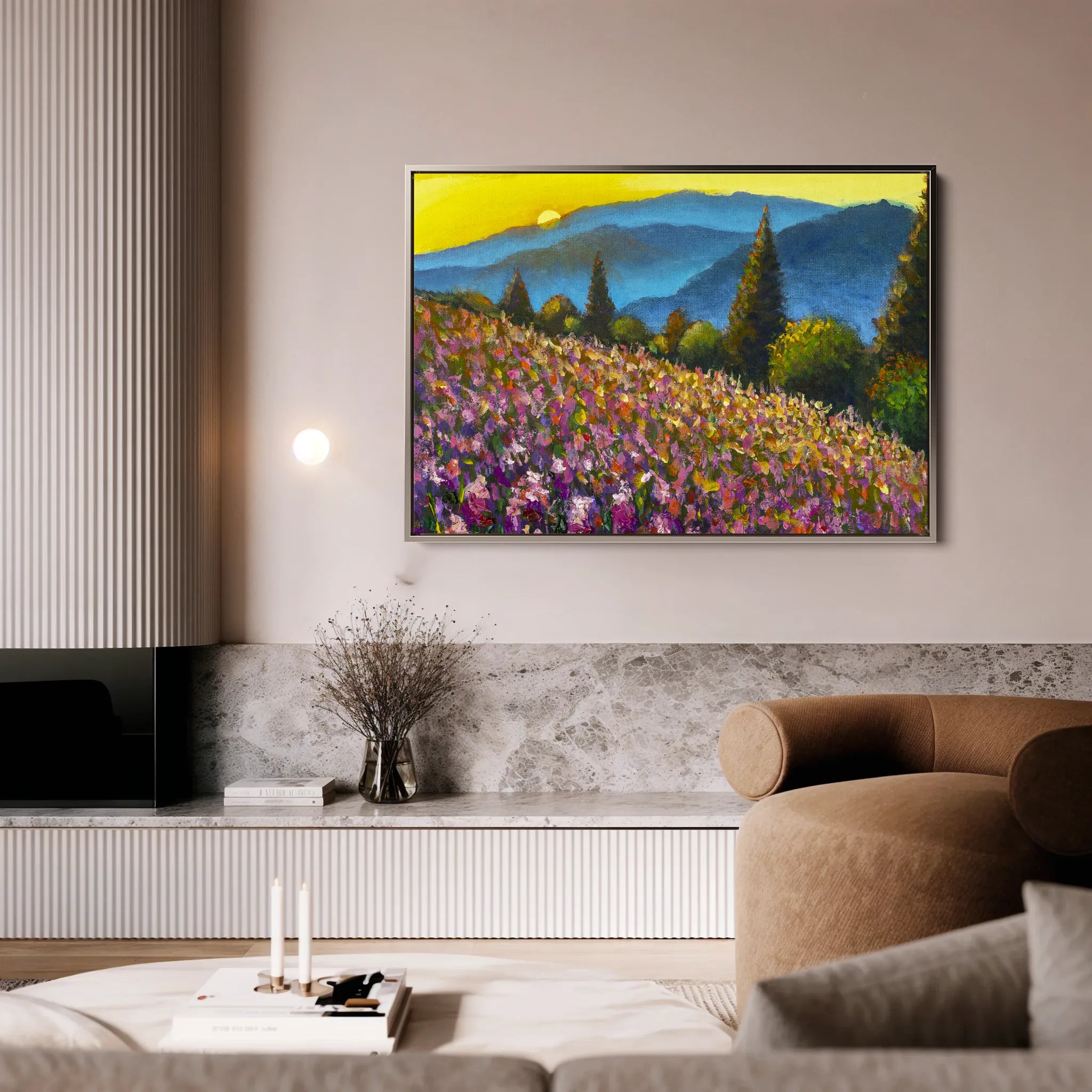 Landscape 047 Canvas Art 60 x 40 cm / Black