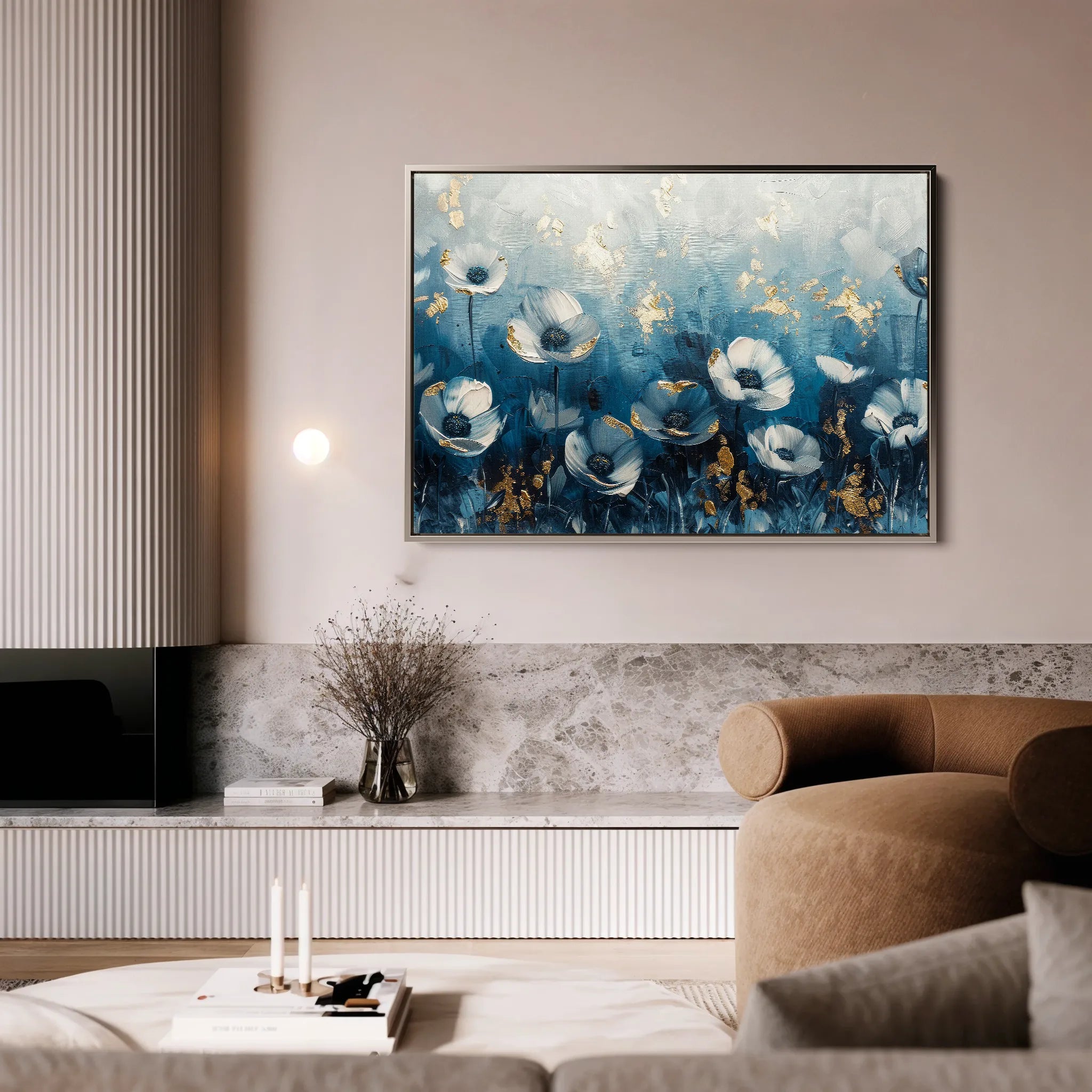 Floral 048 Canvas Art 60 x 40 cm / Black