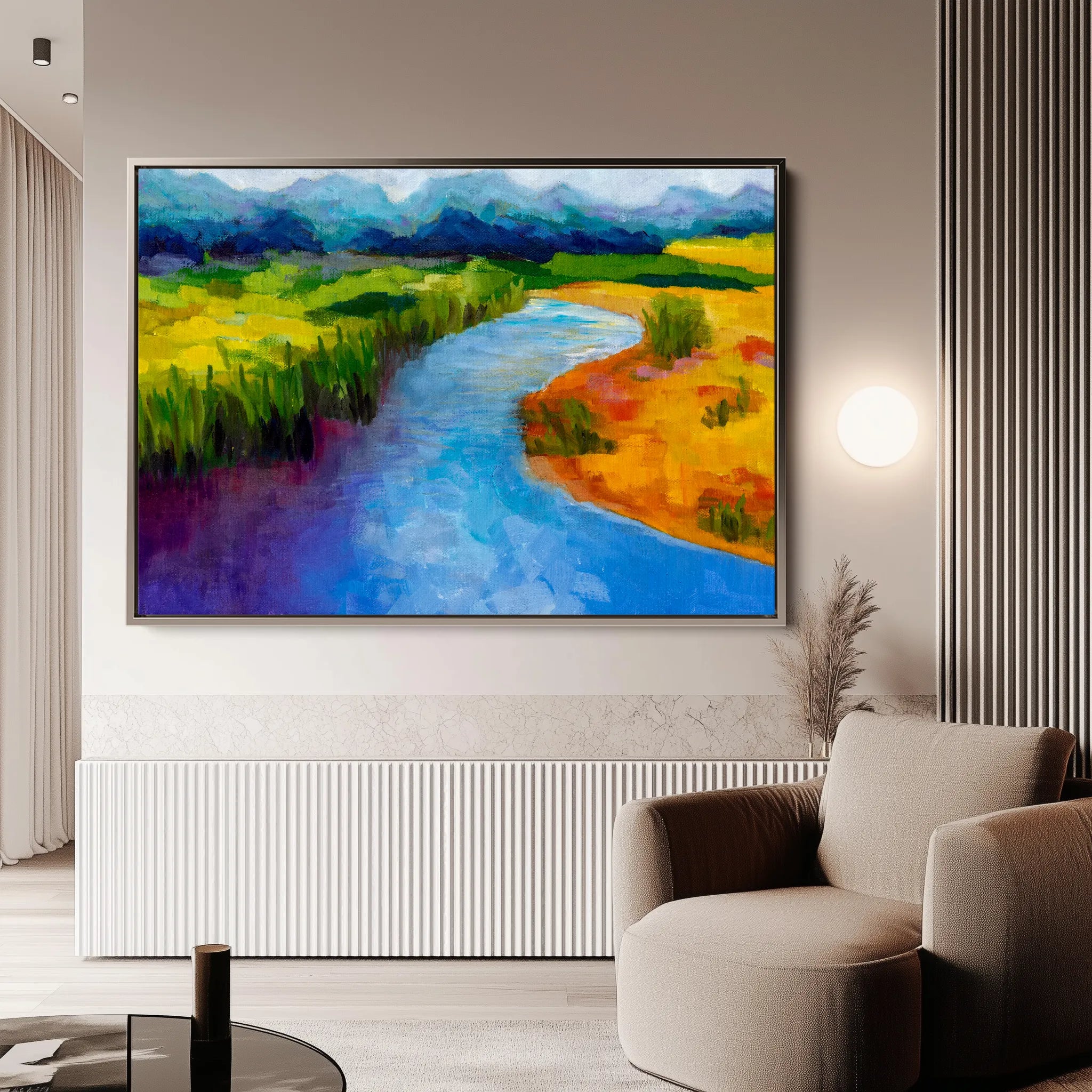 Landscape 048 Canvas Art 60 x 40 cm / Black