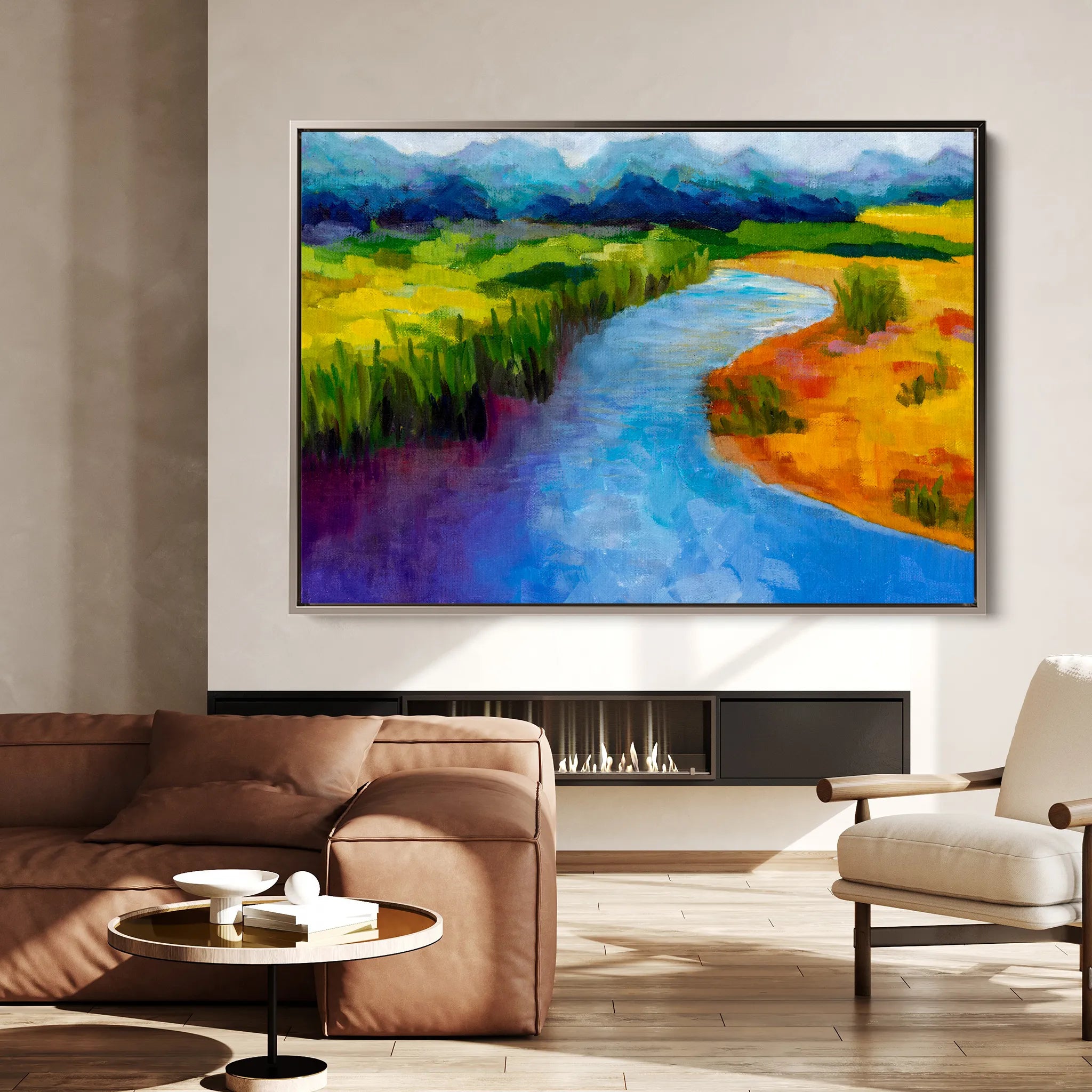 Landscape 048 Canvas Art 60 x 40 cm / Black