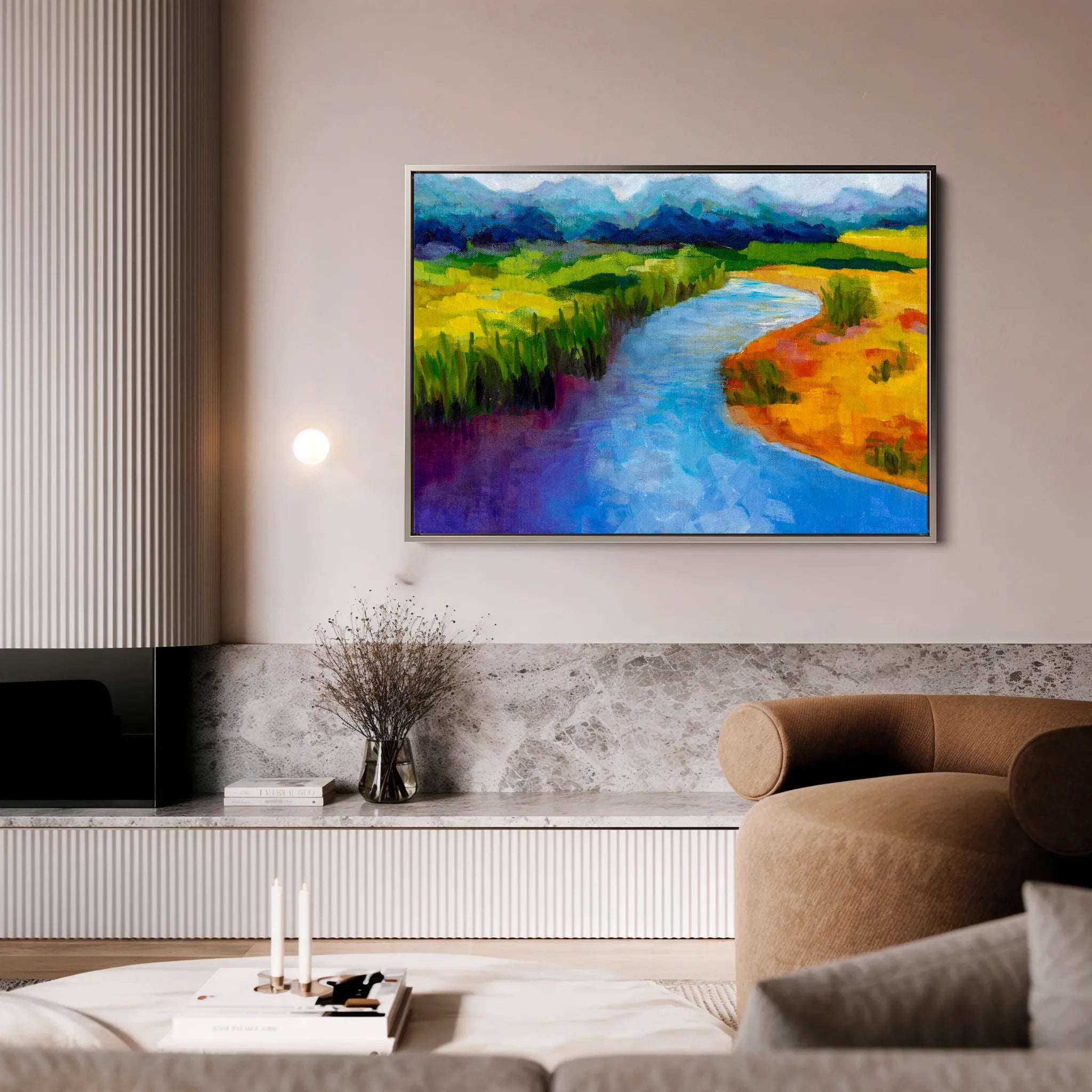 Landscape 048 Canvas Art 60 x 40 cm / Black