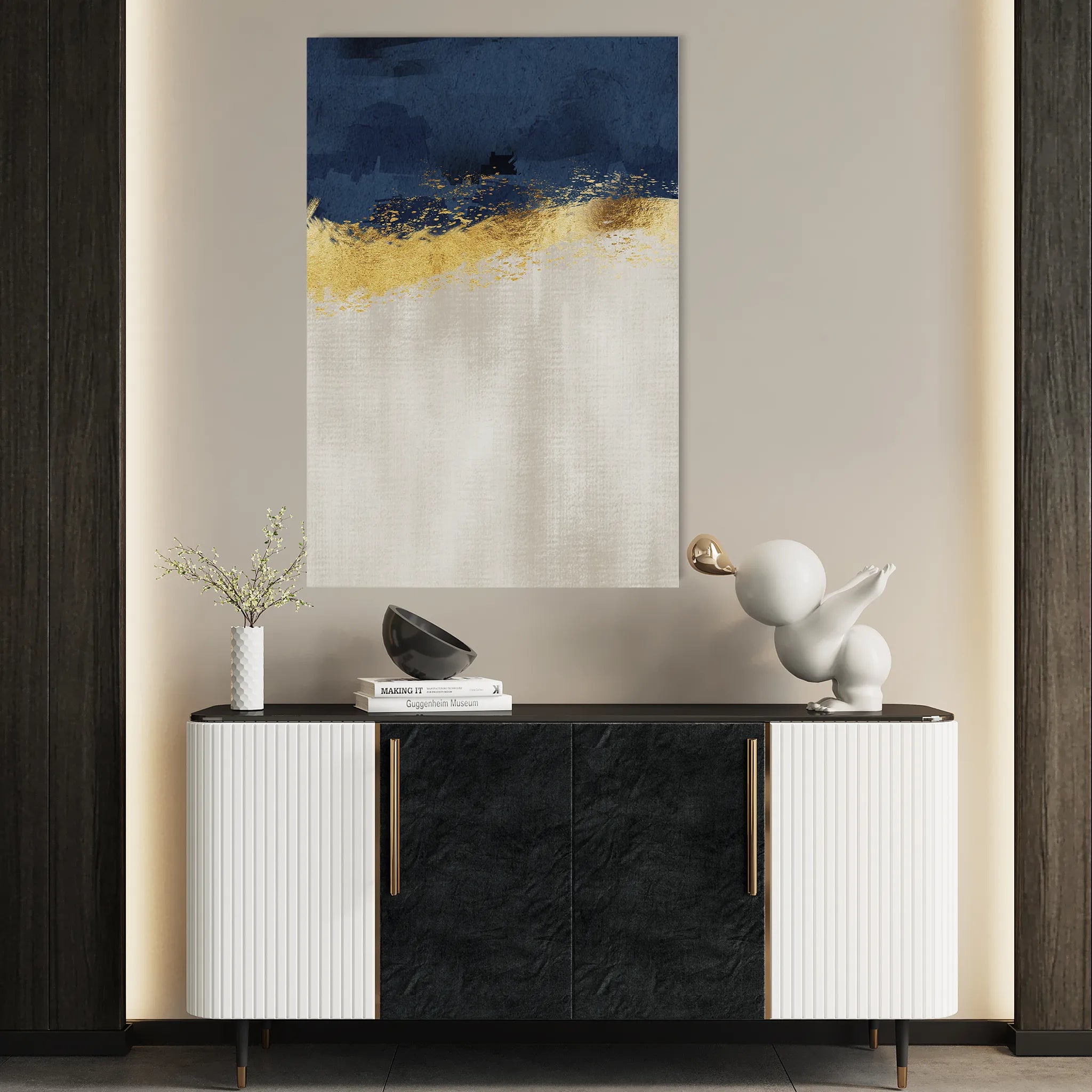 Abstract 049 Canvas Art 60 x 40 cm / Black