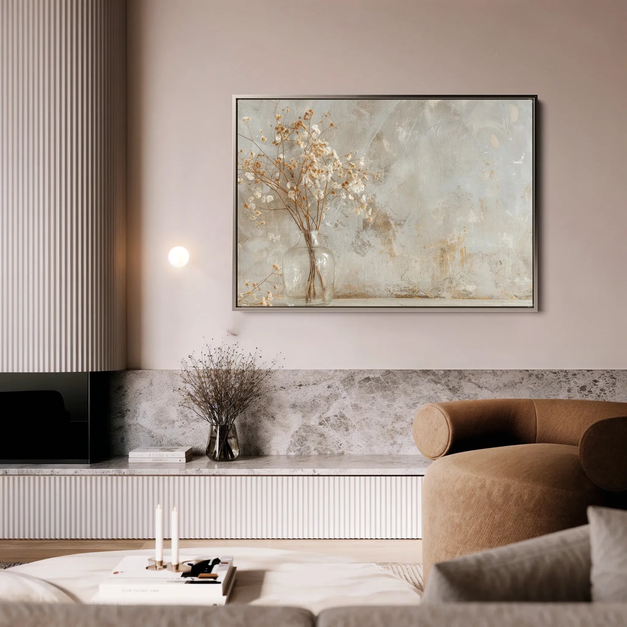 Floral 049 Canvas Art 60 x 40 cm / Black