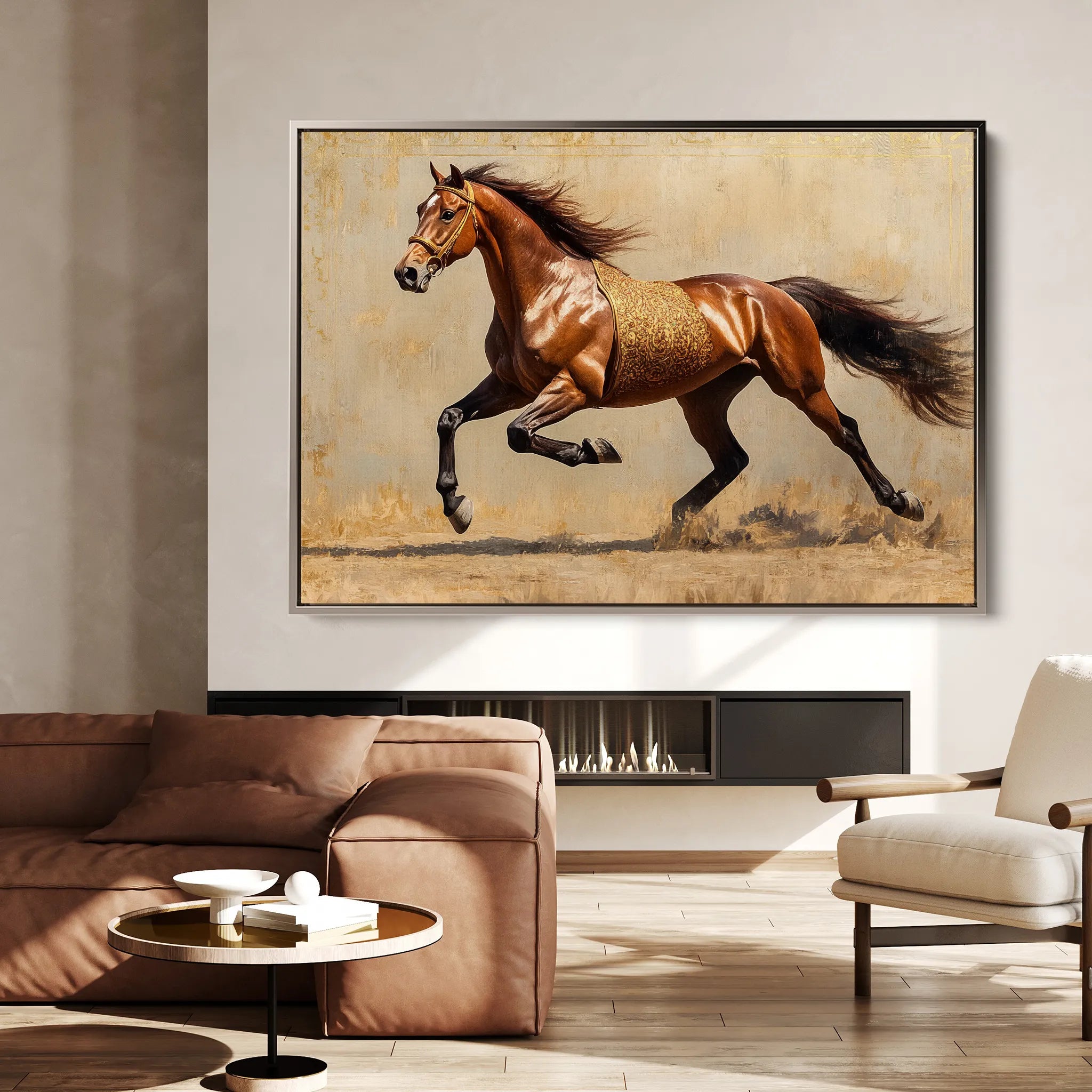 Horses 049 Canvas Art 60 x 40 cm / Black
