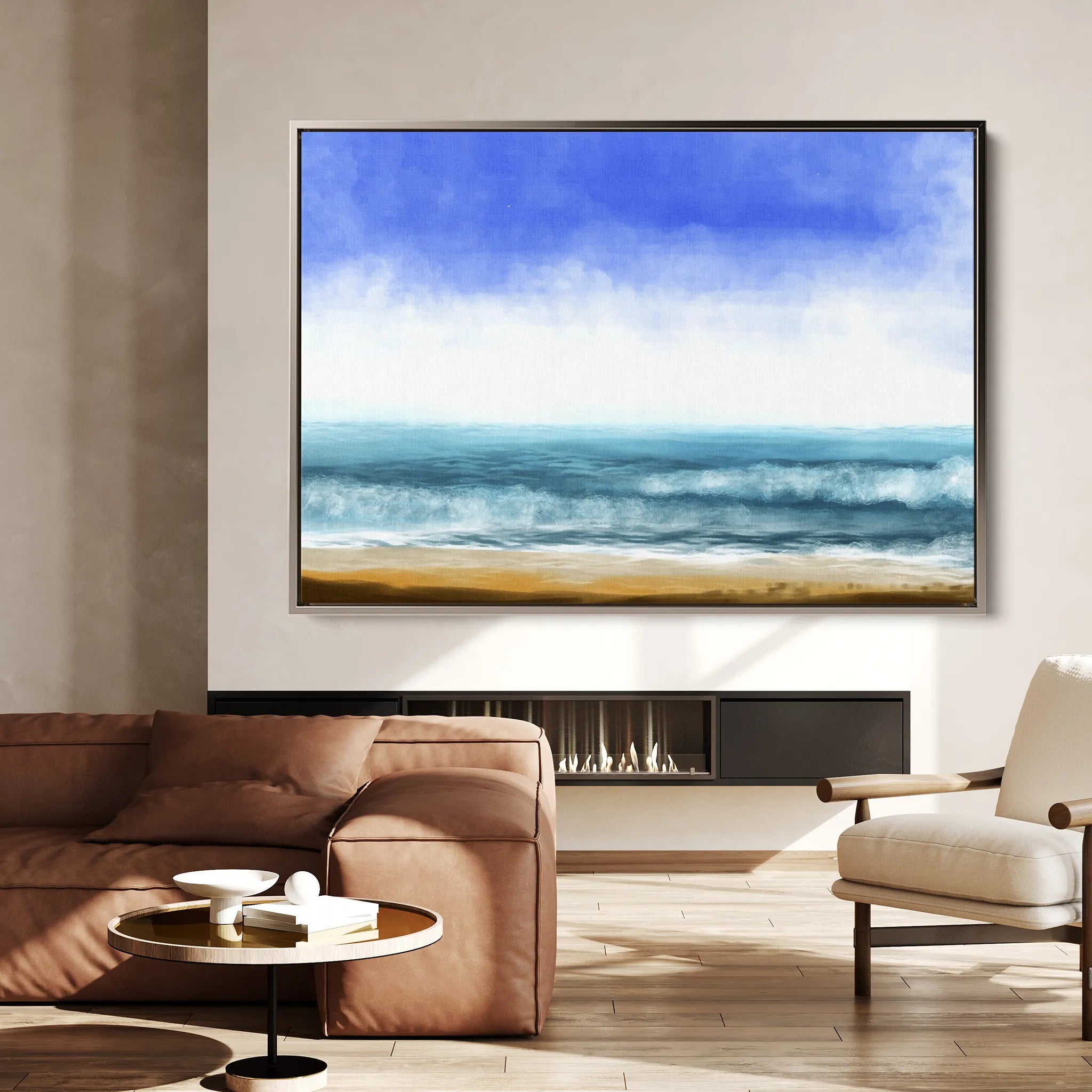 Landscape 049 Canvas Art 60 x 40 cm / Black