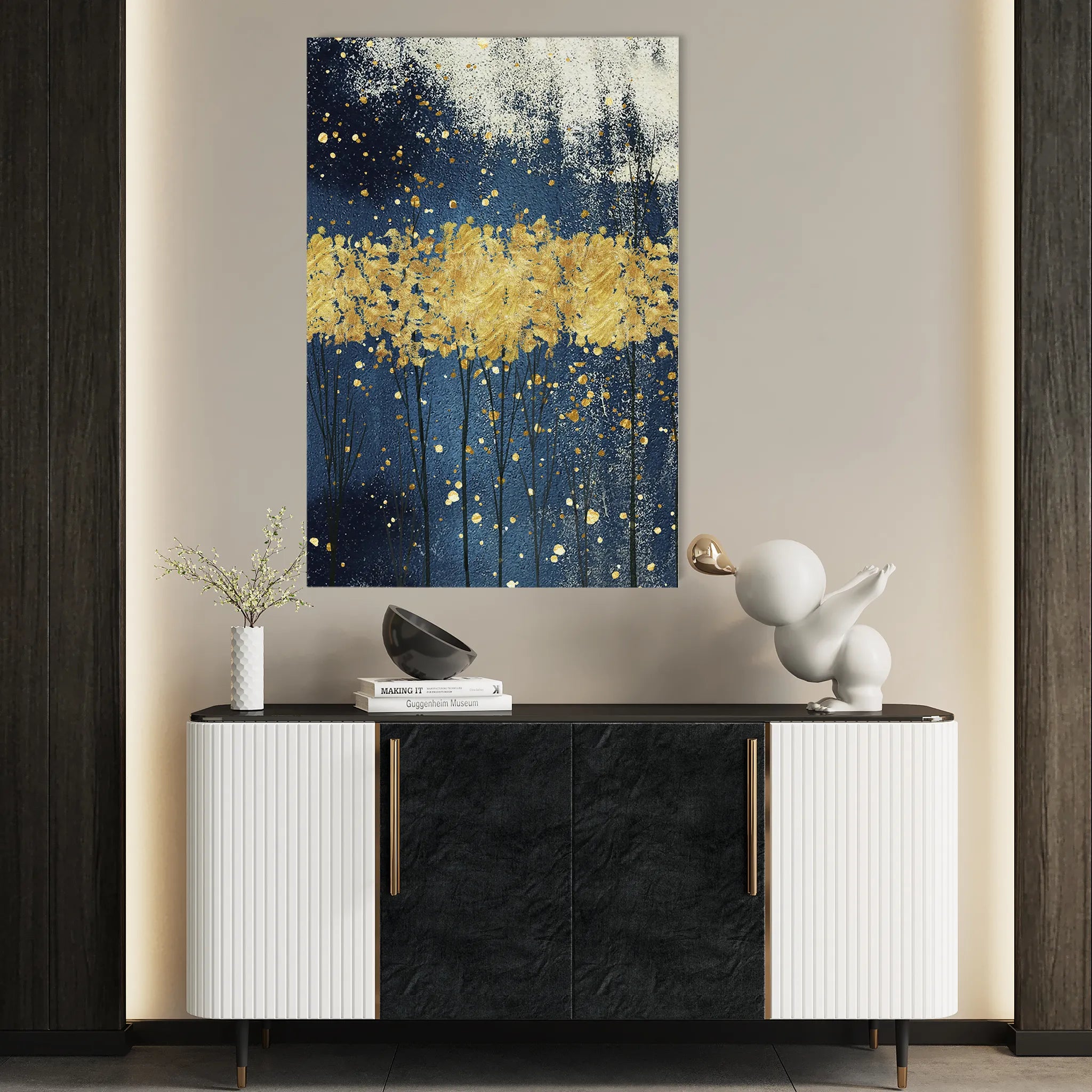 Abstract 050 Canvas Art 60 x 40 cm / Black
