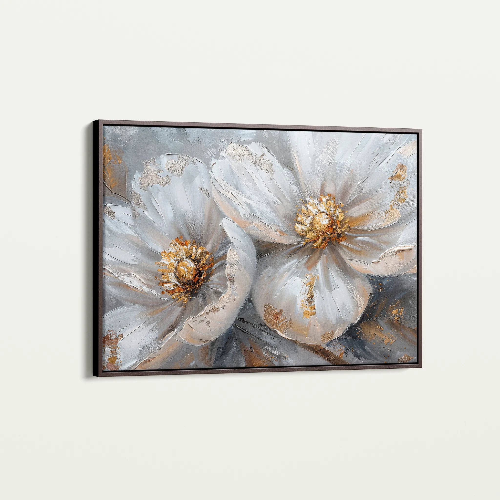 Floral 050 Canvas Art 60 x 40 cm / Black
