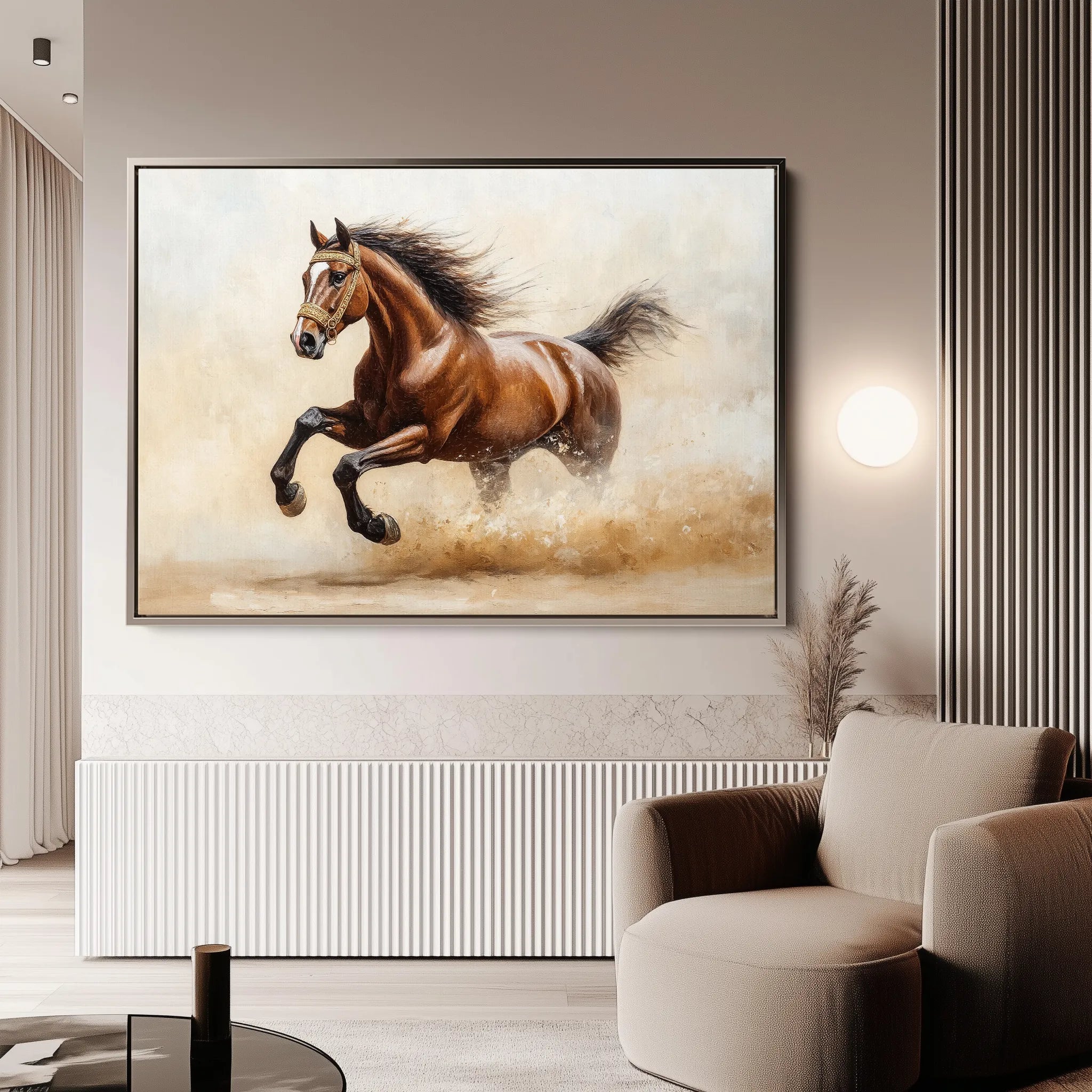 Horses 050 Canvas Art 60 x 40 cm / Black