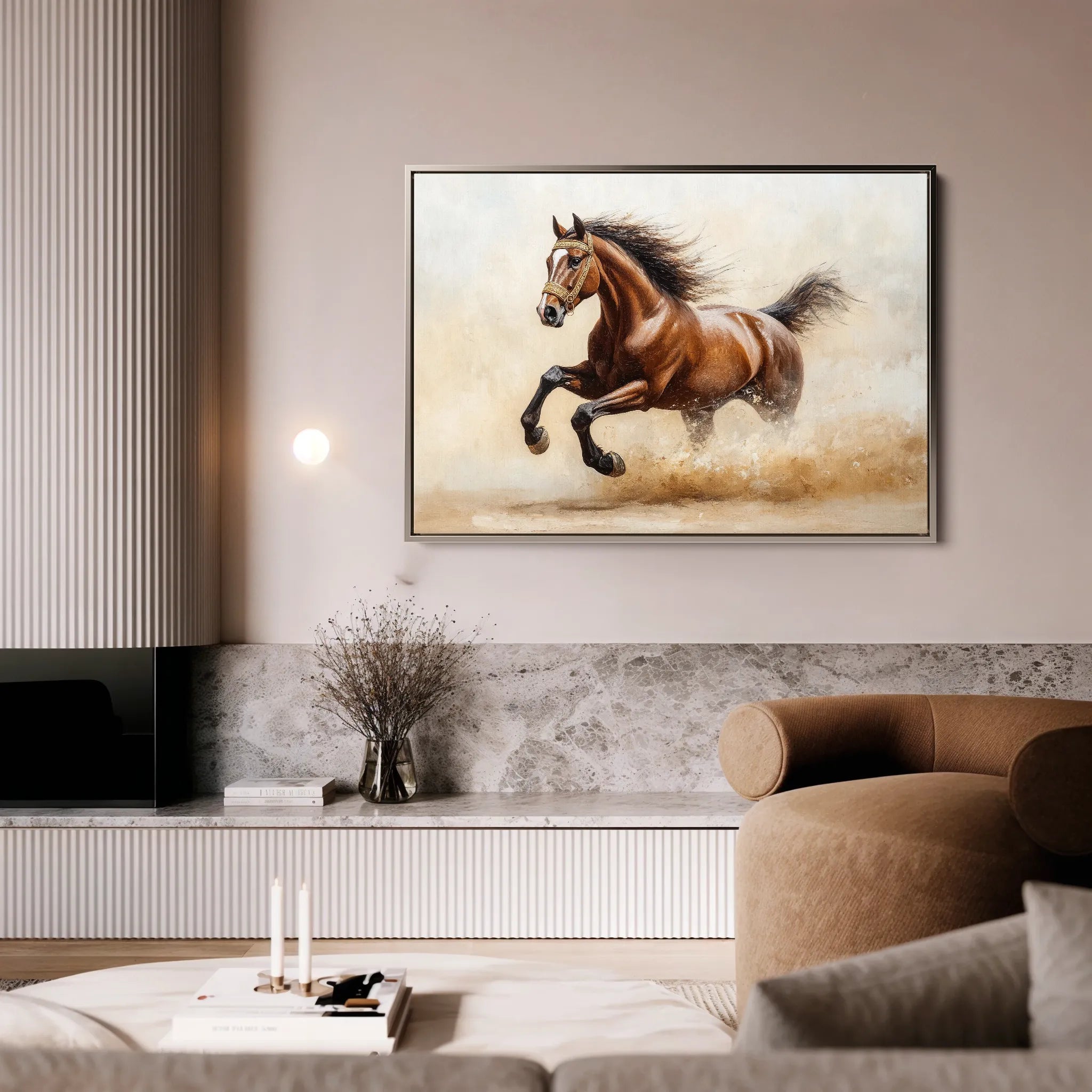 Horses 050 Canvas Art 60 x 40 cm / Black