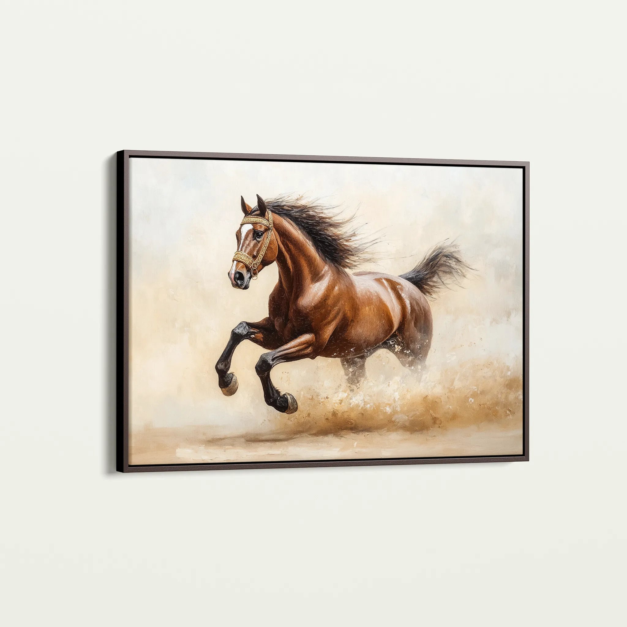 Horses 050 Canvas Art 60 x 40 cm / Black