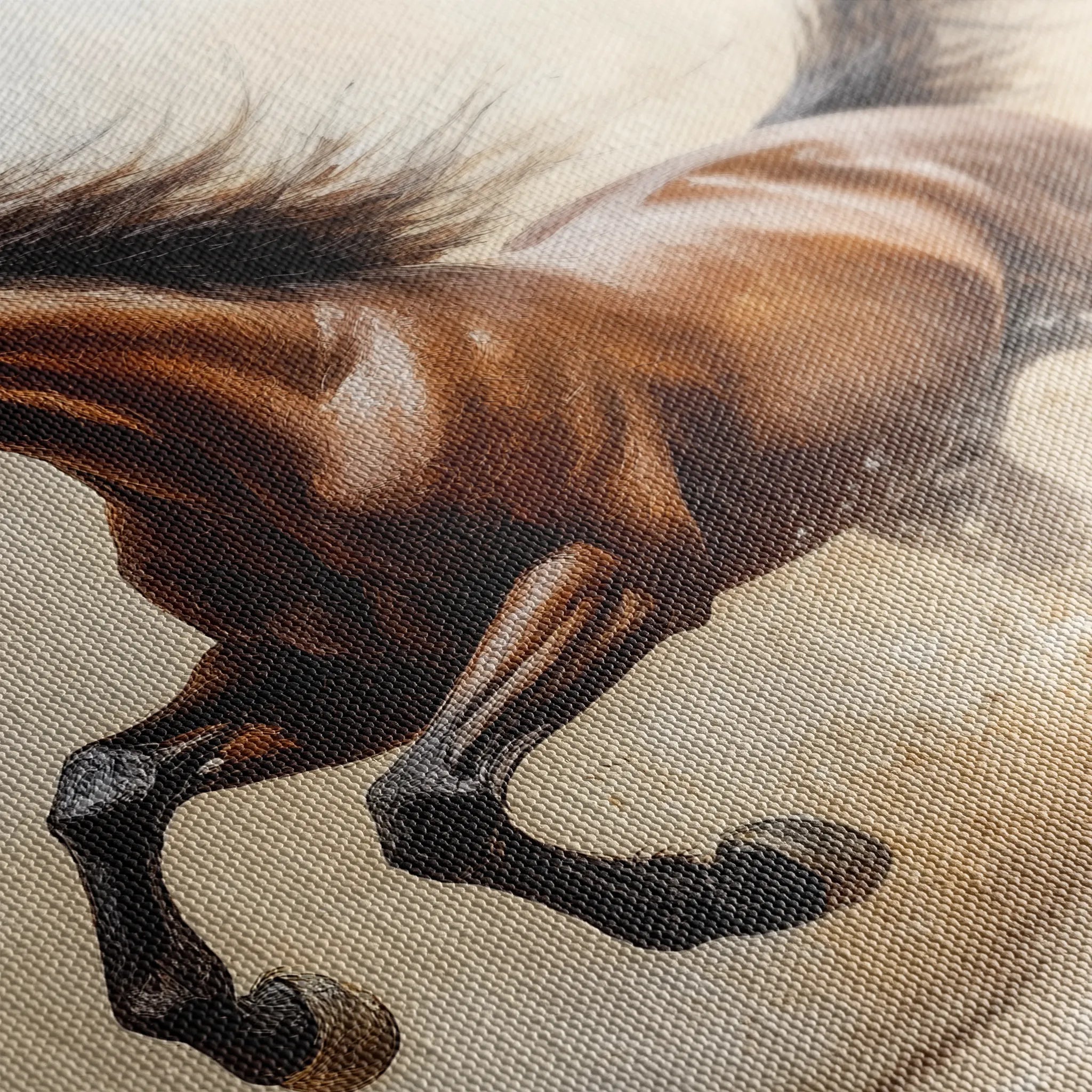 Horses 050 Canvas Art 60 x 40 cm / Black