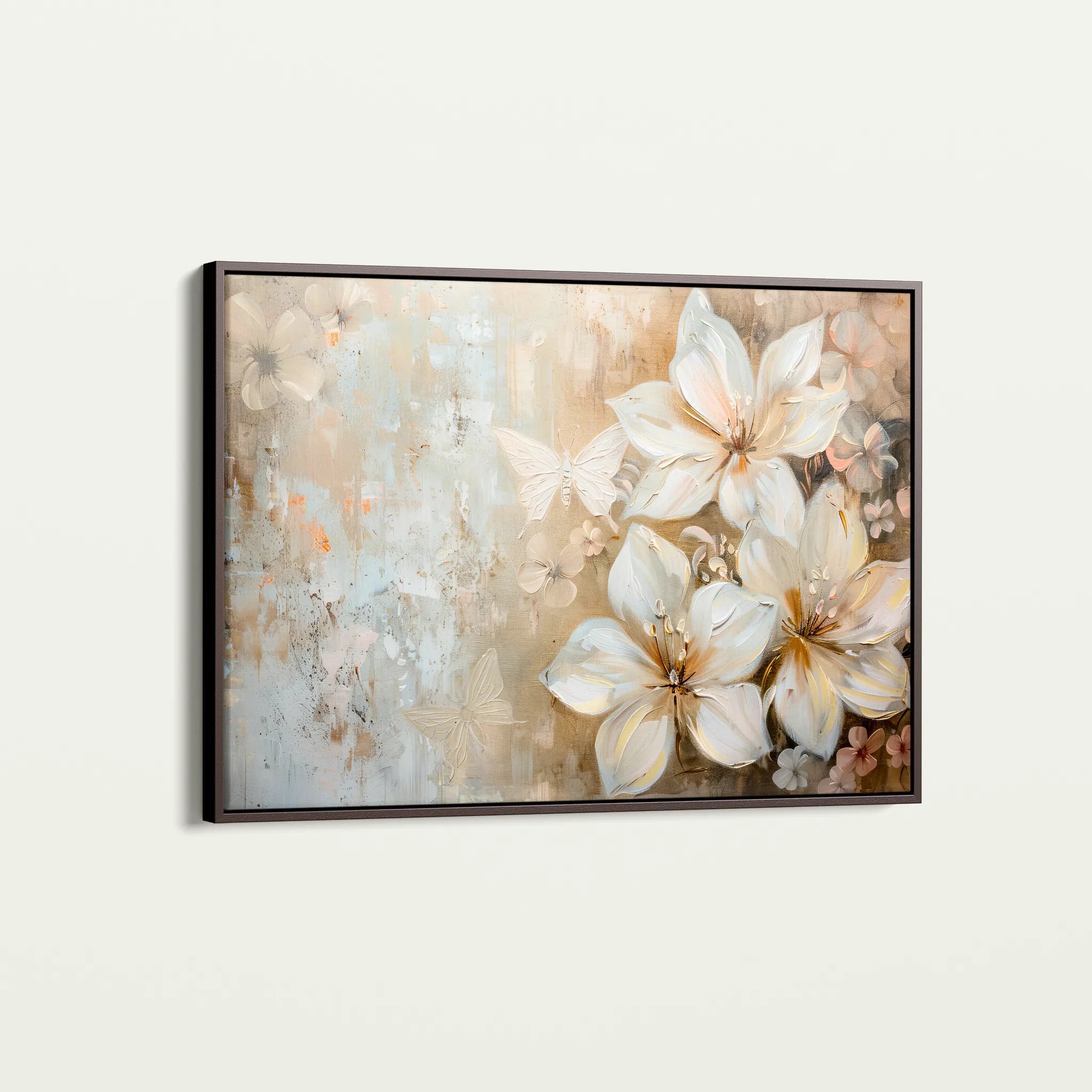 Floral 051 Canvas Art 60 x 40 cm / Black