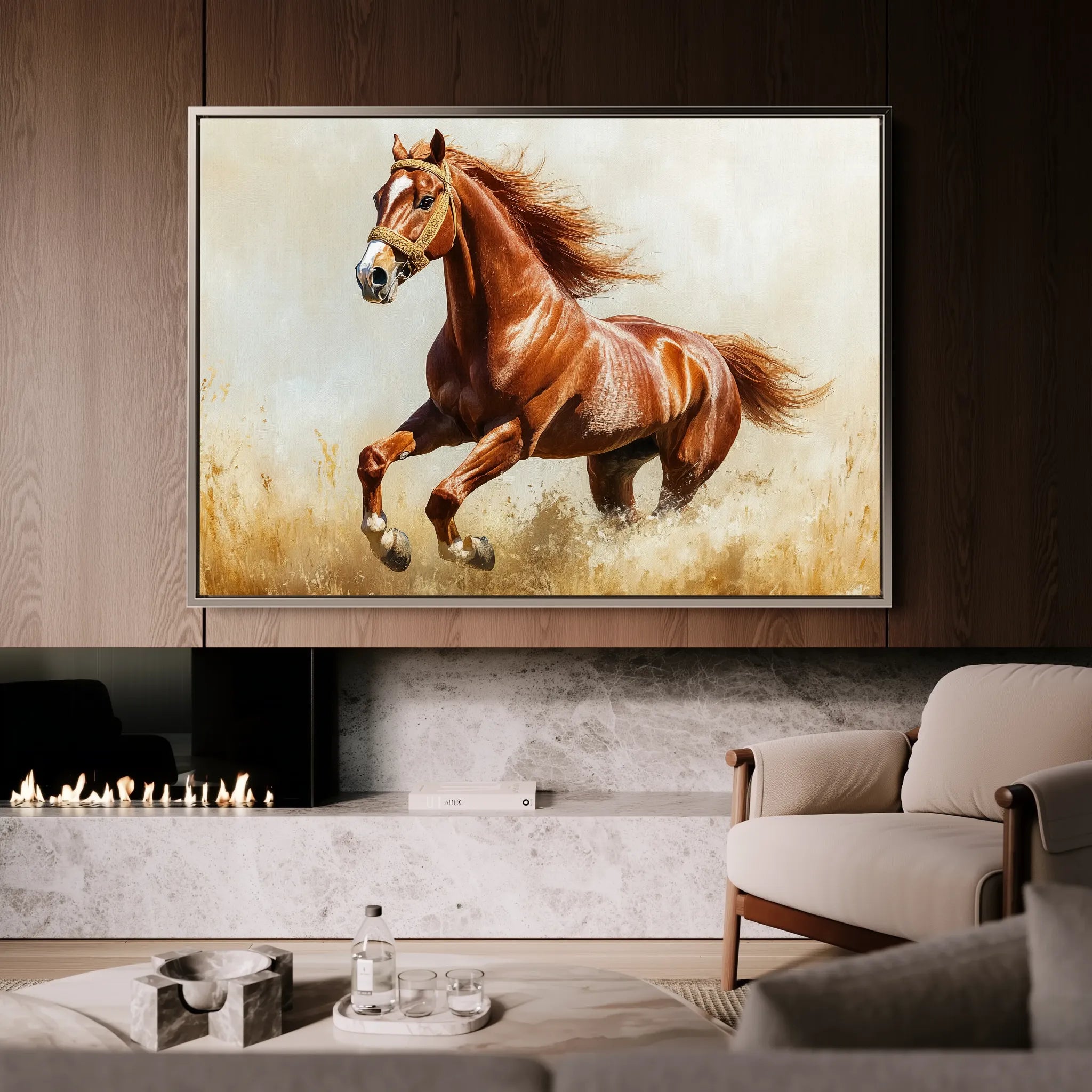 Horses 051 Canvas Art 60 x 40 cm / Black