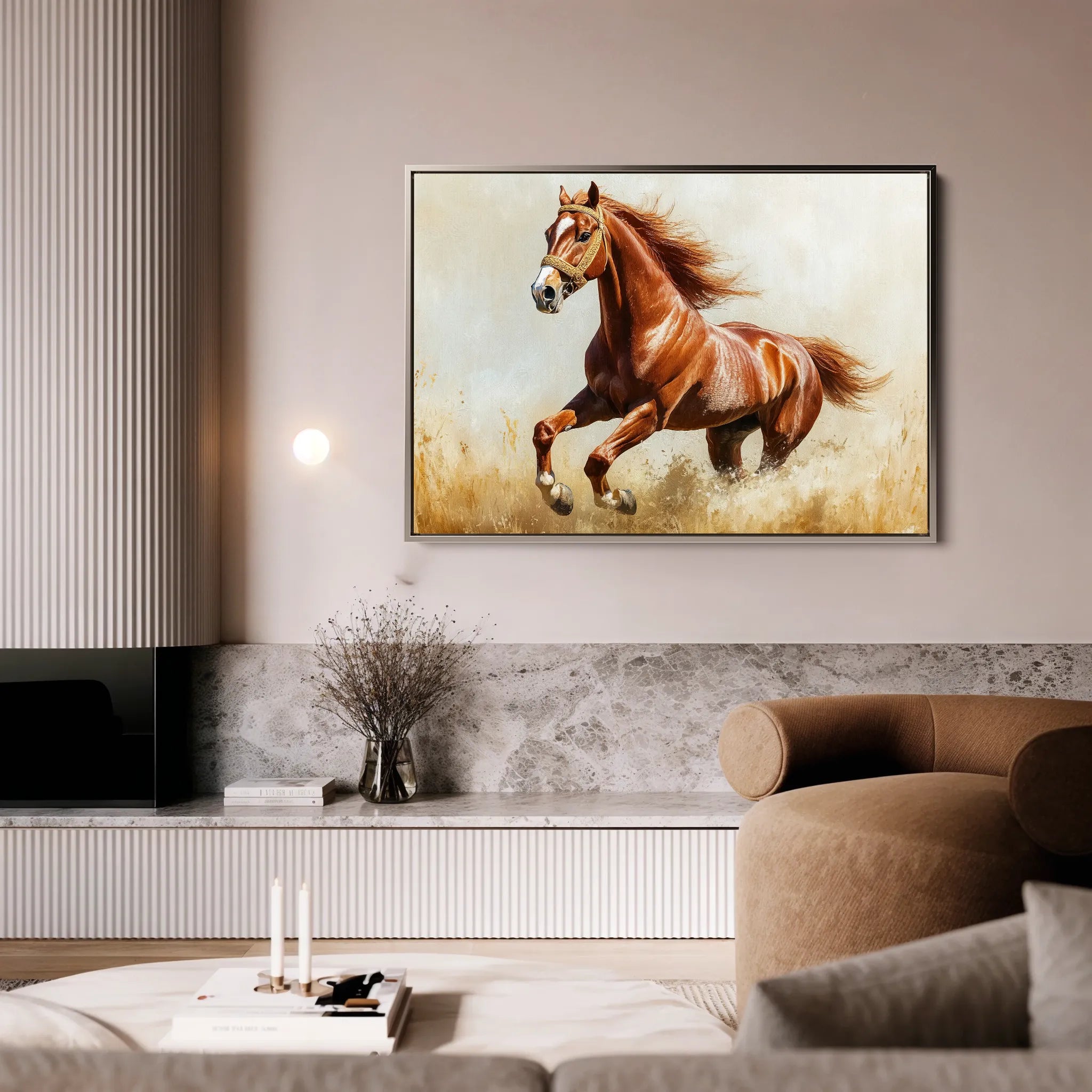 Horses 051 Canvas Art 60 x 40 cm / Black