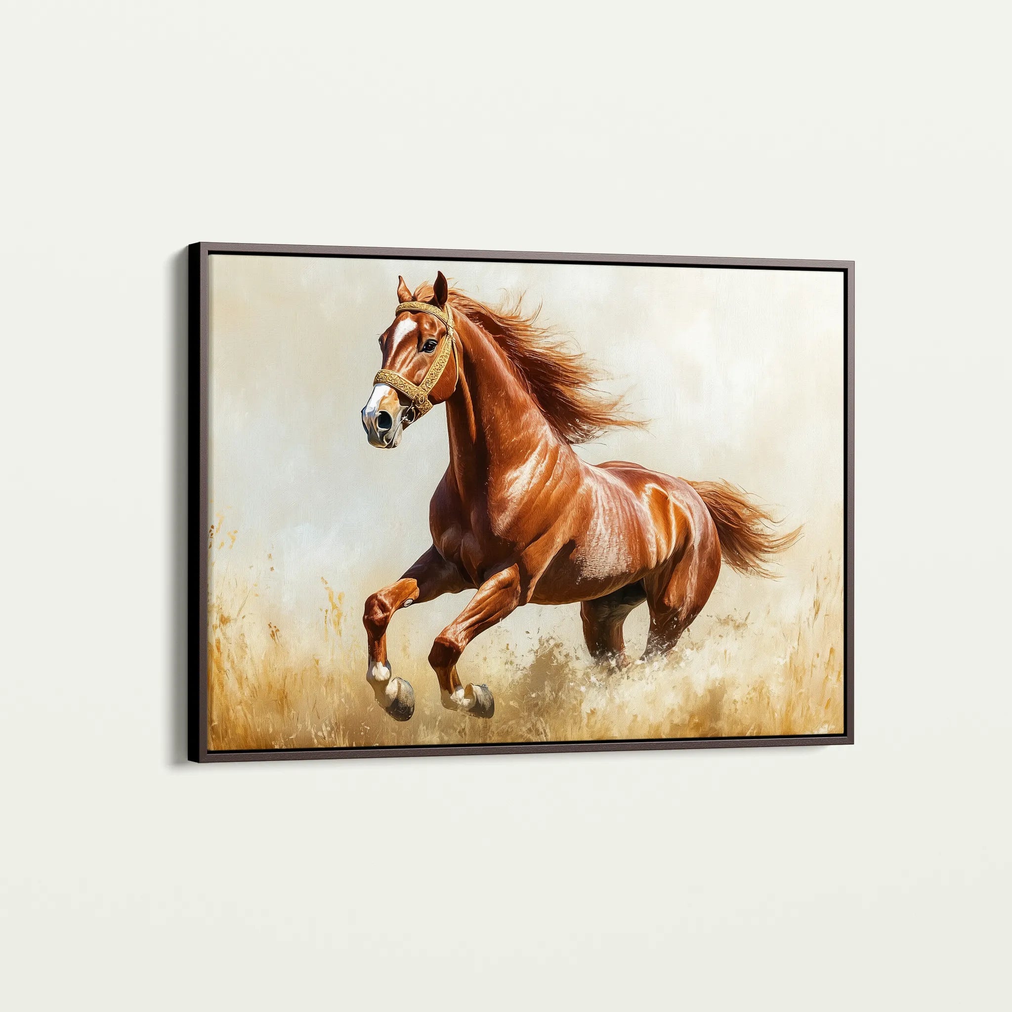 Horses 051 Canvas Art 60 x 40 cm / Black