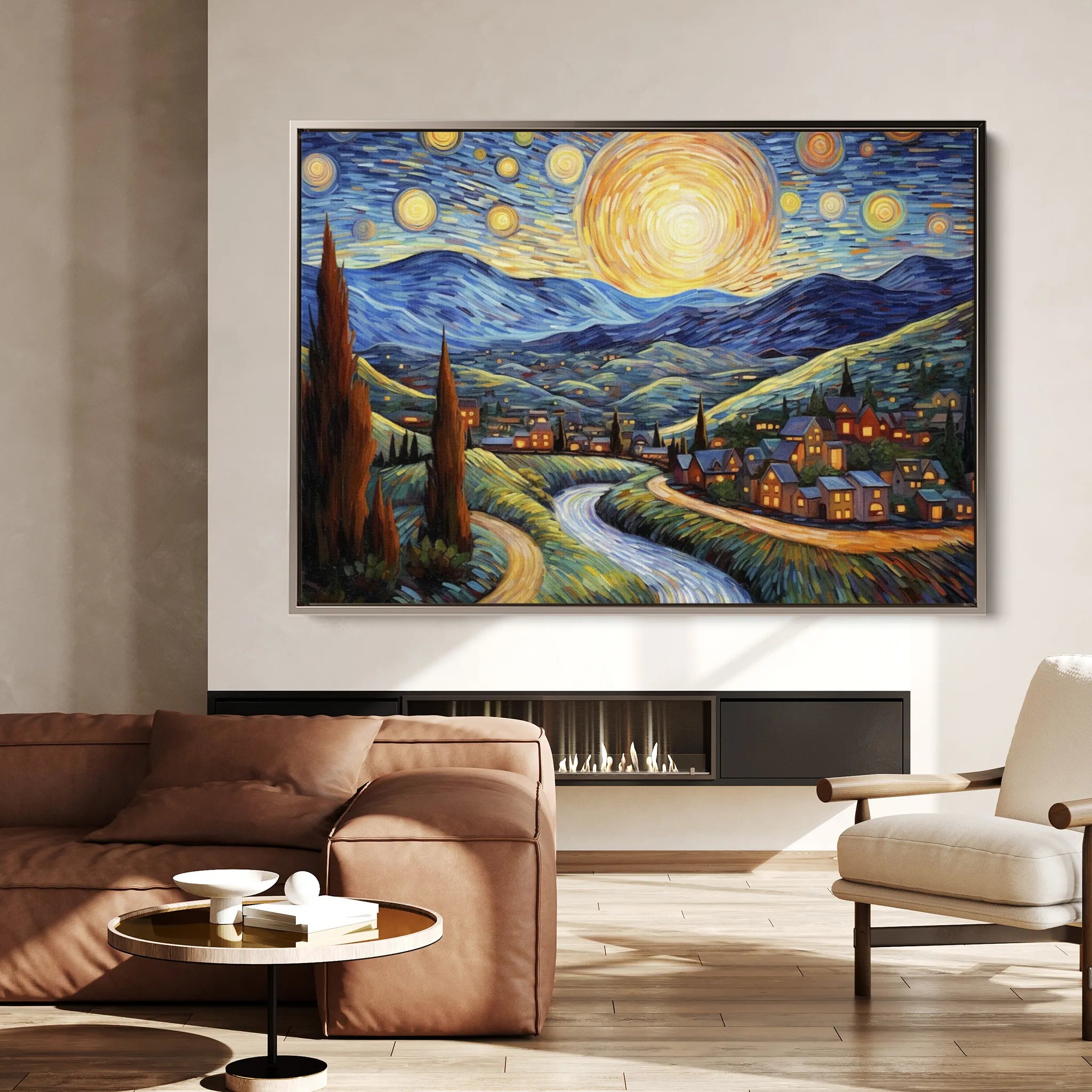 Landscape 051 Canvas Art 60 x 40 cm / Black
