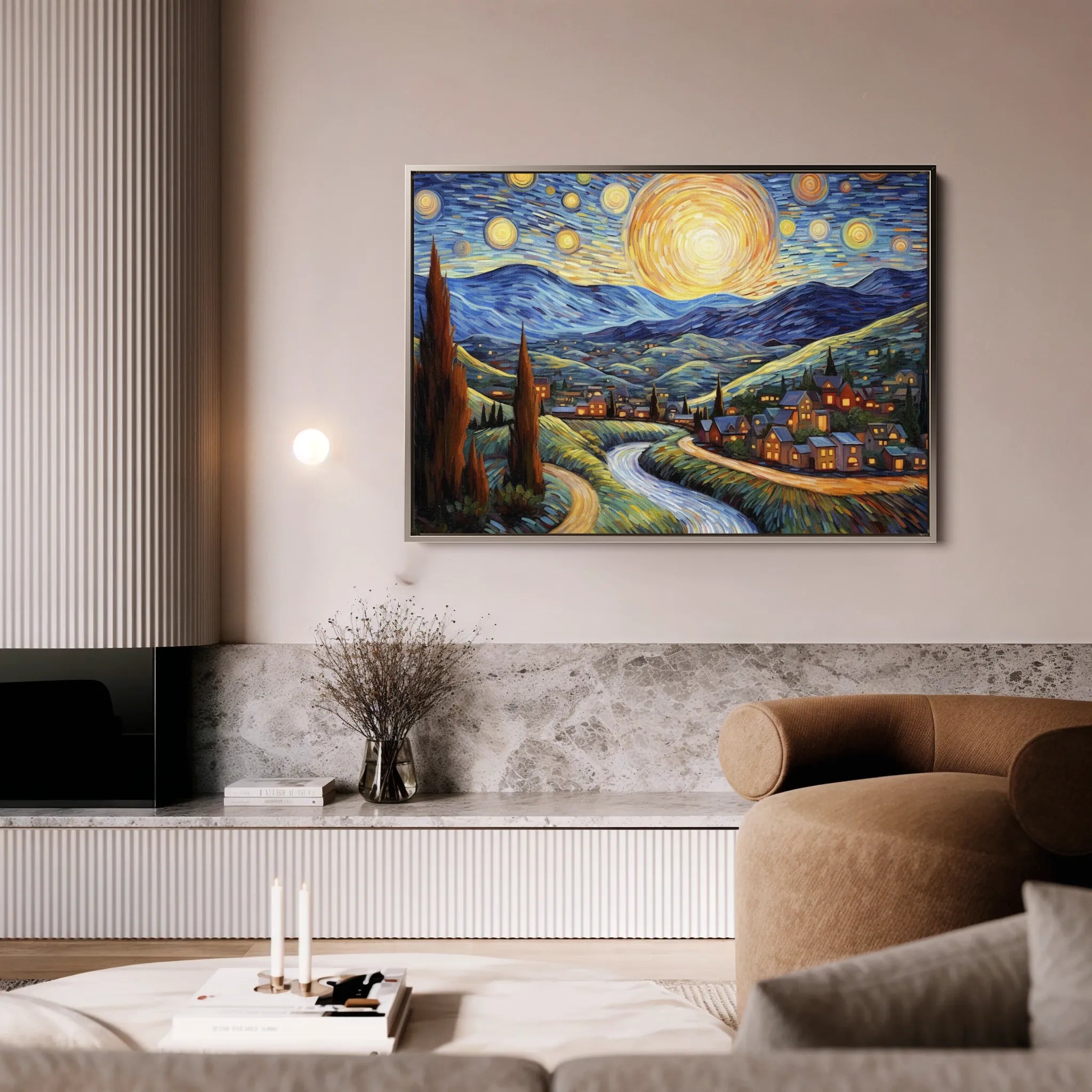 Landscape 051 Canvas Art 60 x 40 cm / Black