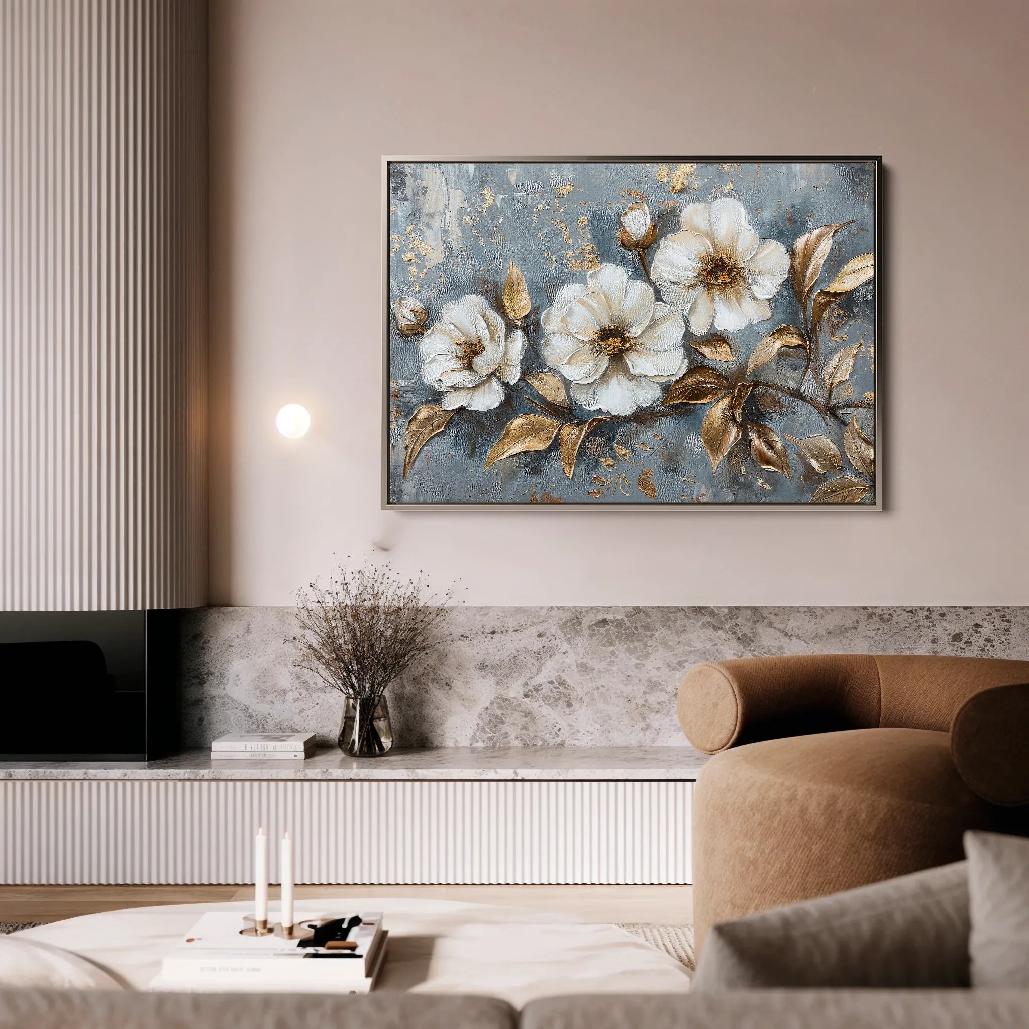Floral 052 Canvas Art 60 x 40 cm / Black