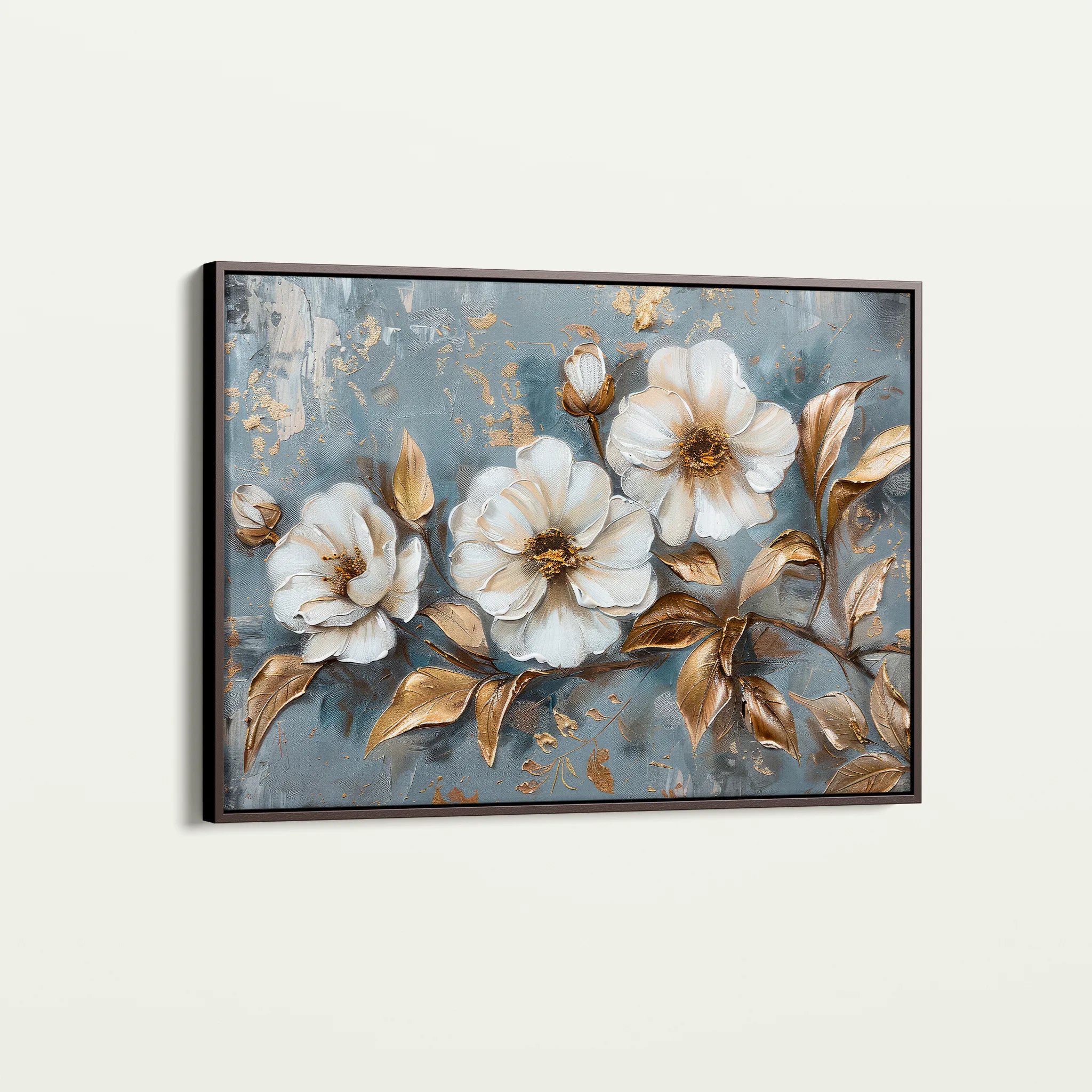 Floral 052 Canvas Art 60 x 40 cm / Black