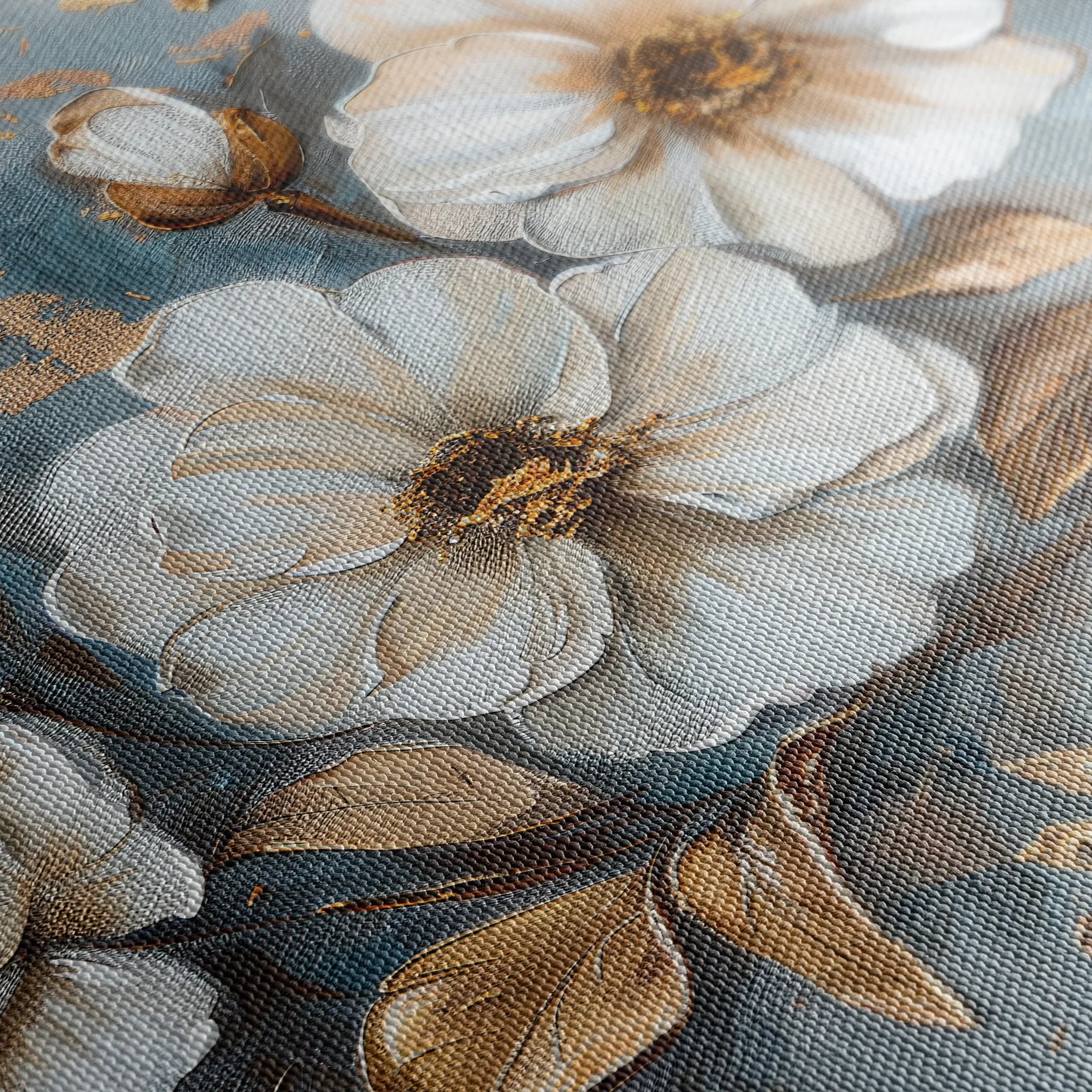 Floral 052 Canvas Art 60 x 40 cm / Black