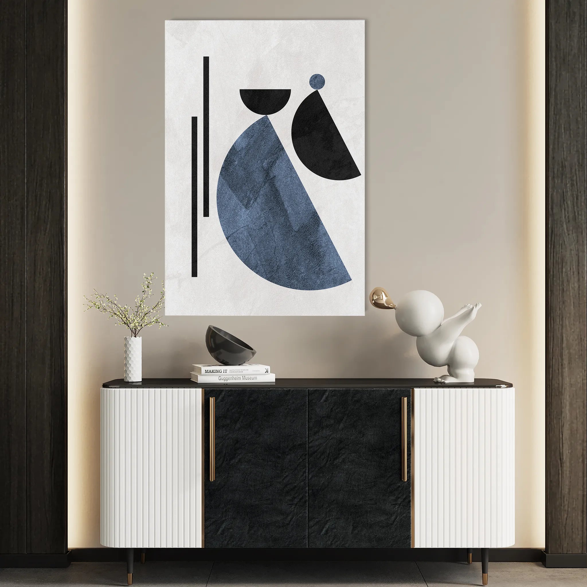 Abstract 053 Canvas Art 60 x 40 cm / Black