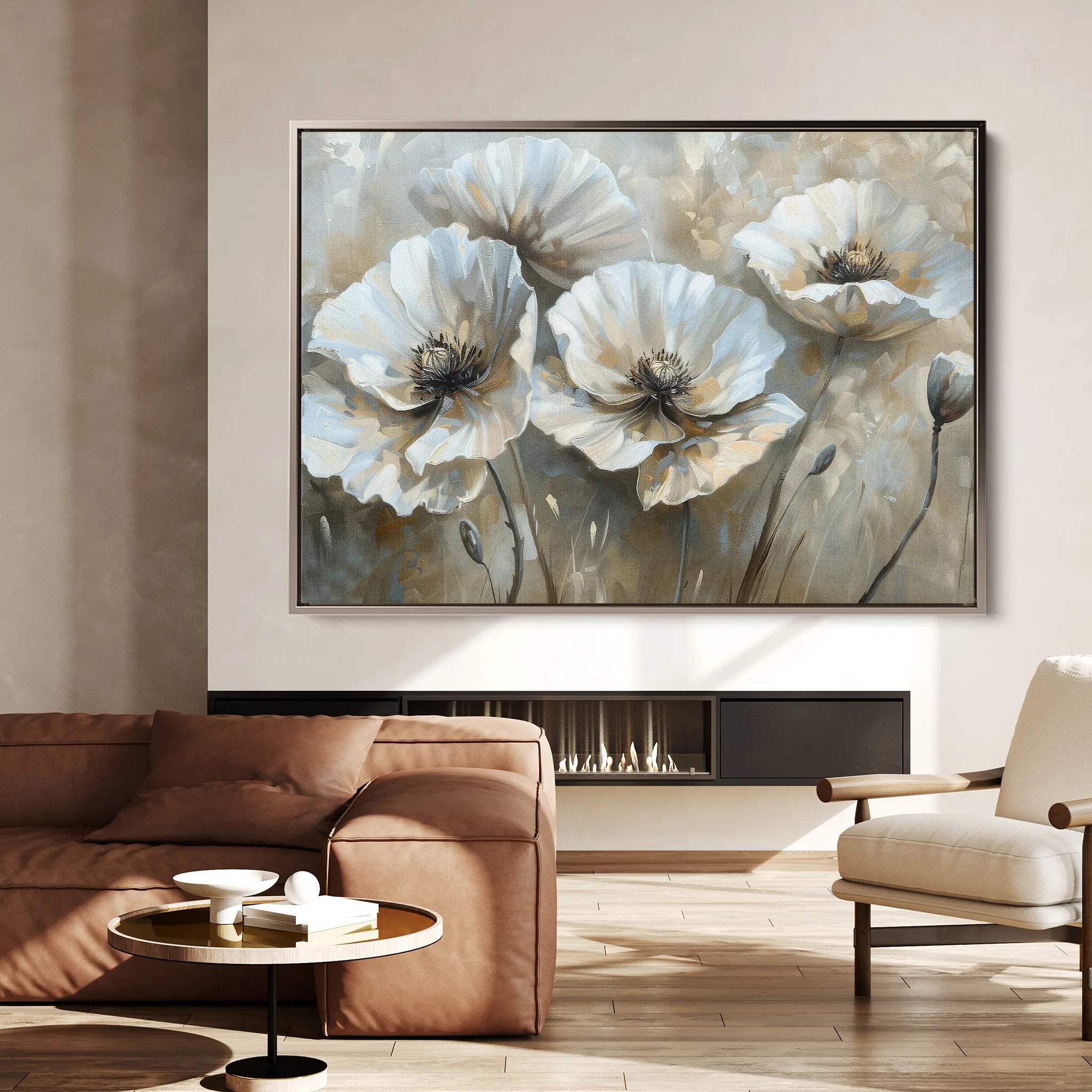 Floral 053 Canvas Art 60 x 40 cm / Black