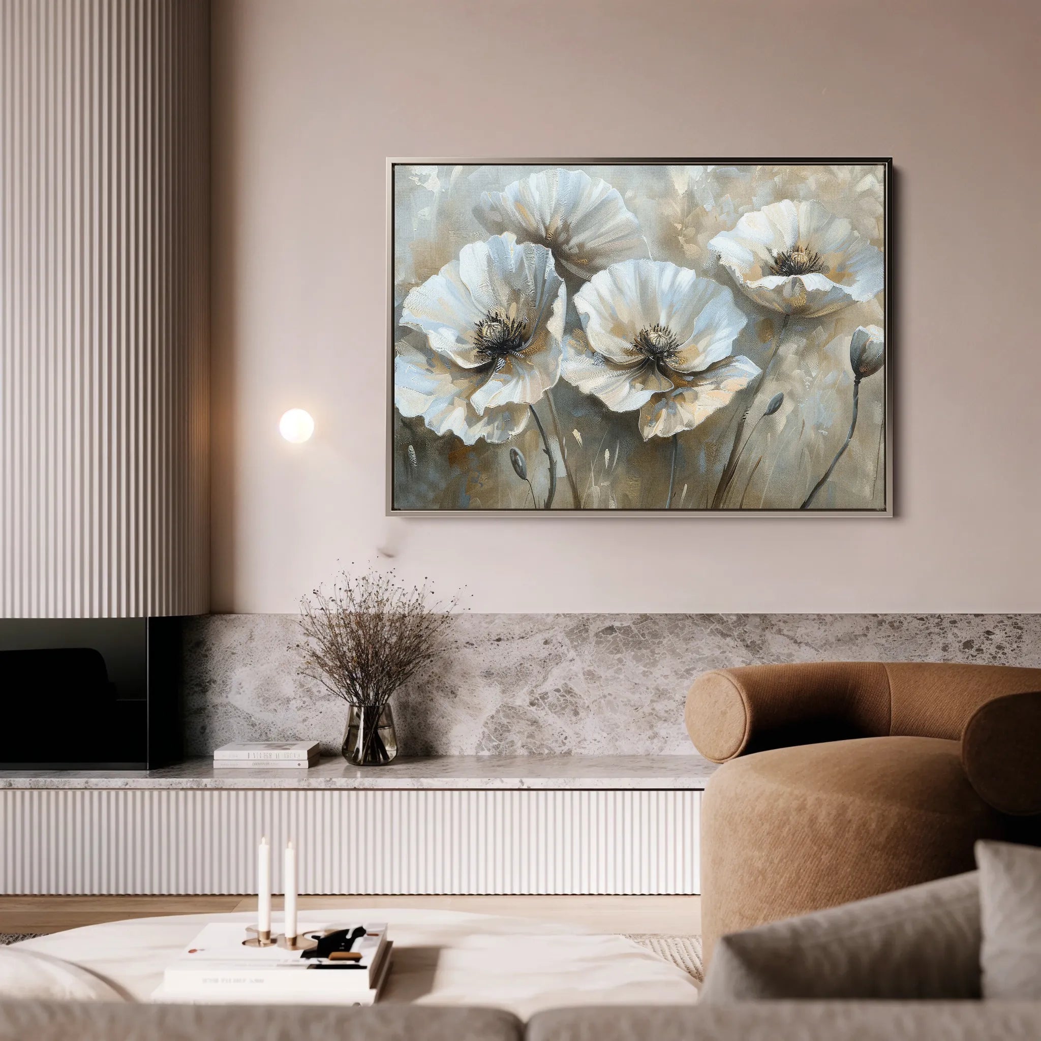 Floral 053 Canvas Art 60 x 40 cm / Black