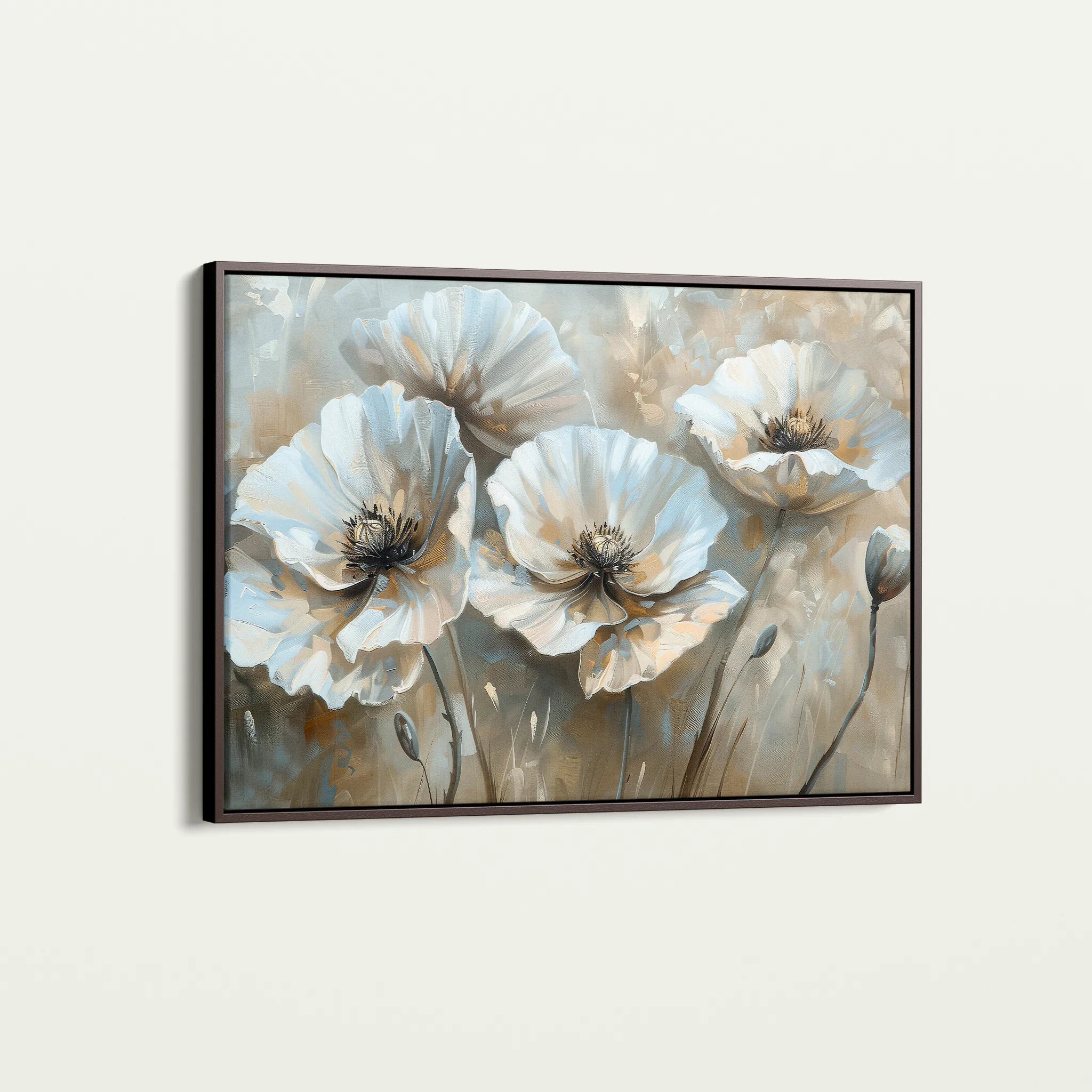 Floral 053 Canvas Art 60 x 40 cm / Black