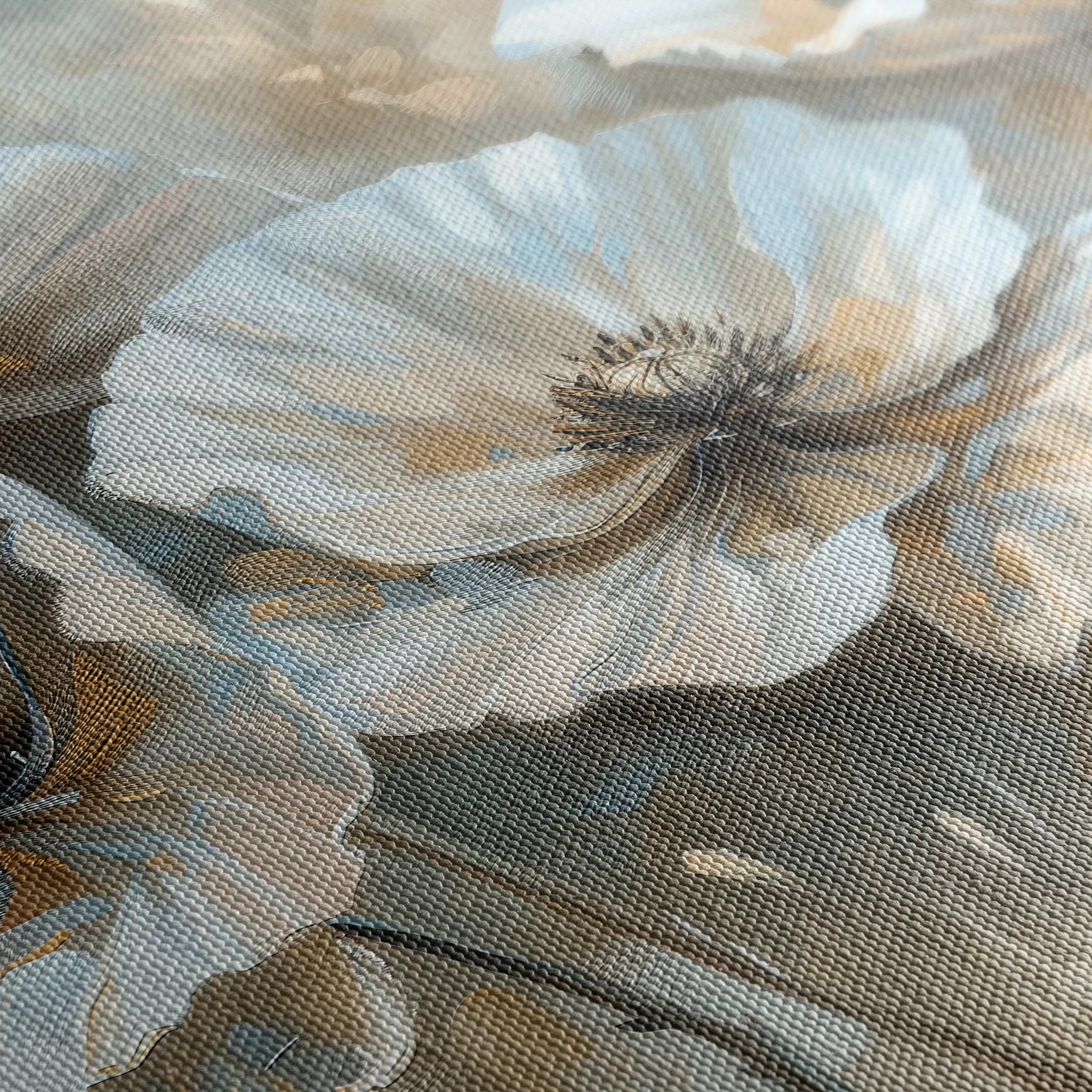 Floral 053 Canvas Art 60 x 40 cm / Black