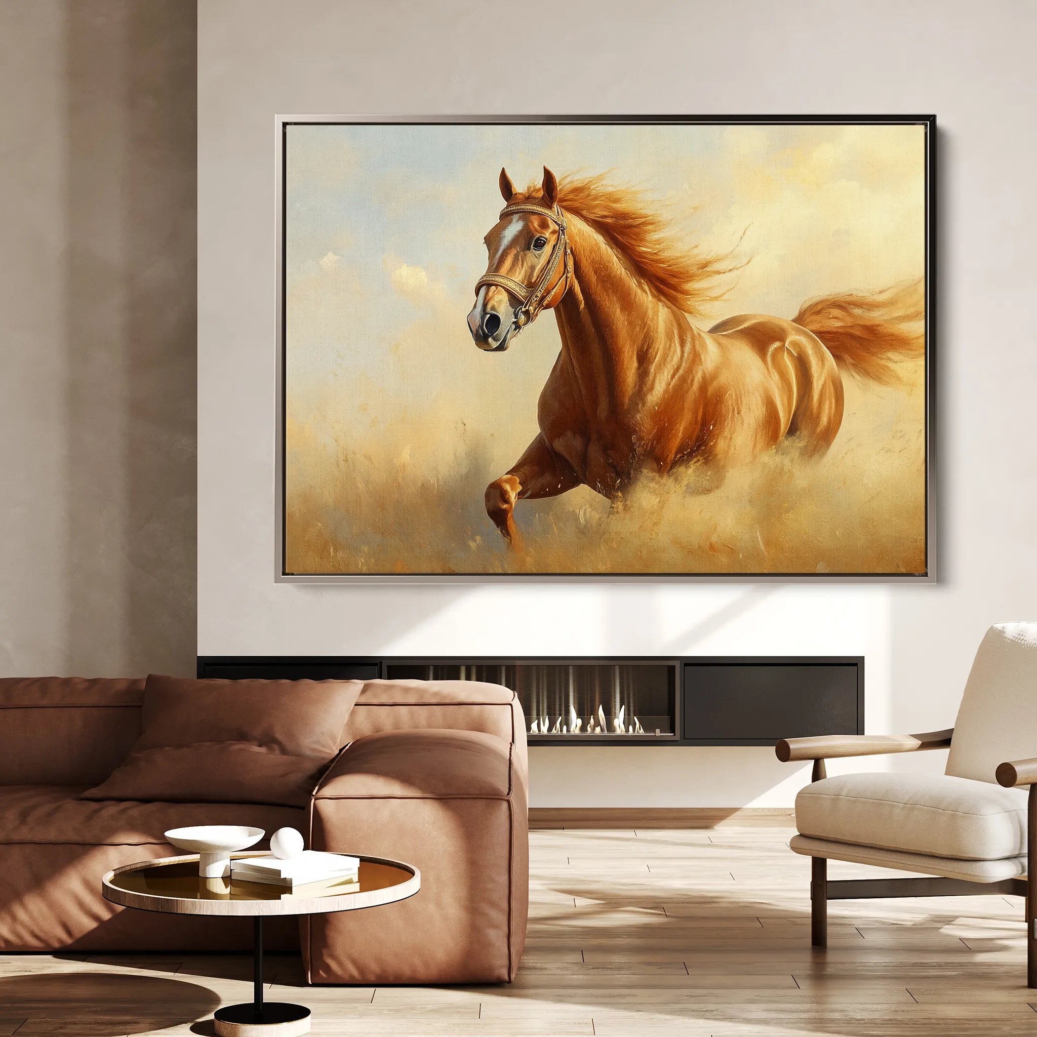 Horses 053 Canvas Art 60 x 40 cm / Black