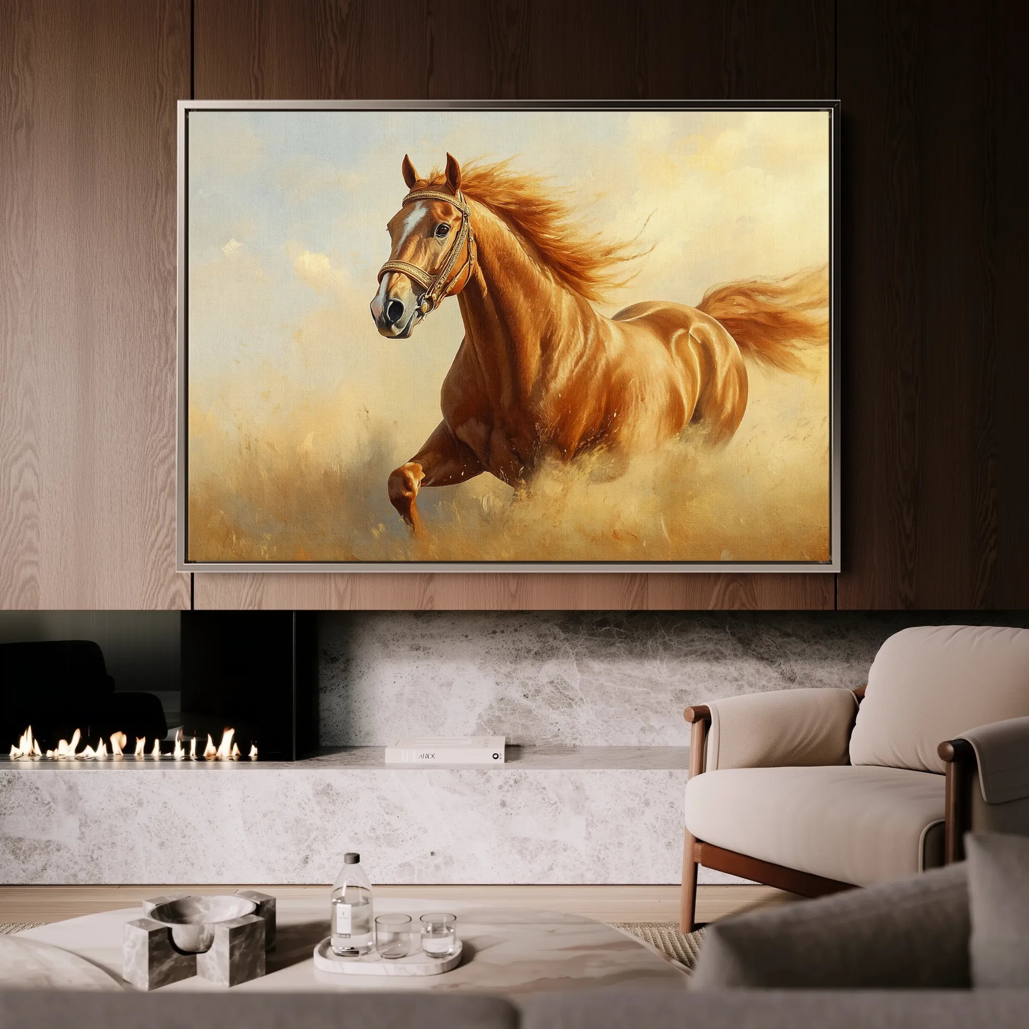 Horses 053 Canvas Art 60 x 40 cm / Black
