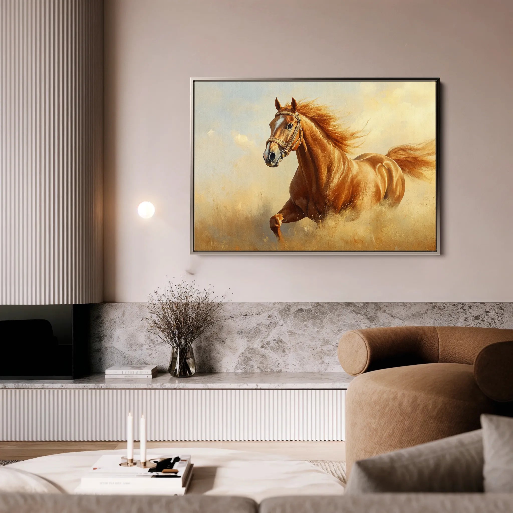 Horses 053 Canvas Art 60 x 40 cm / Black