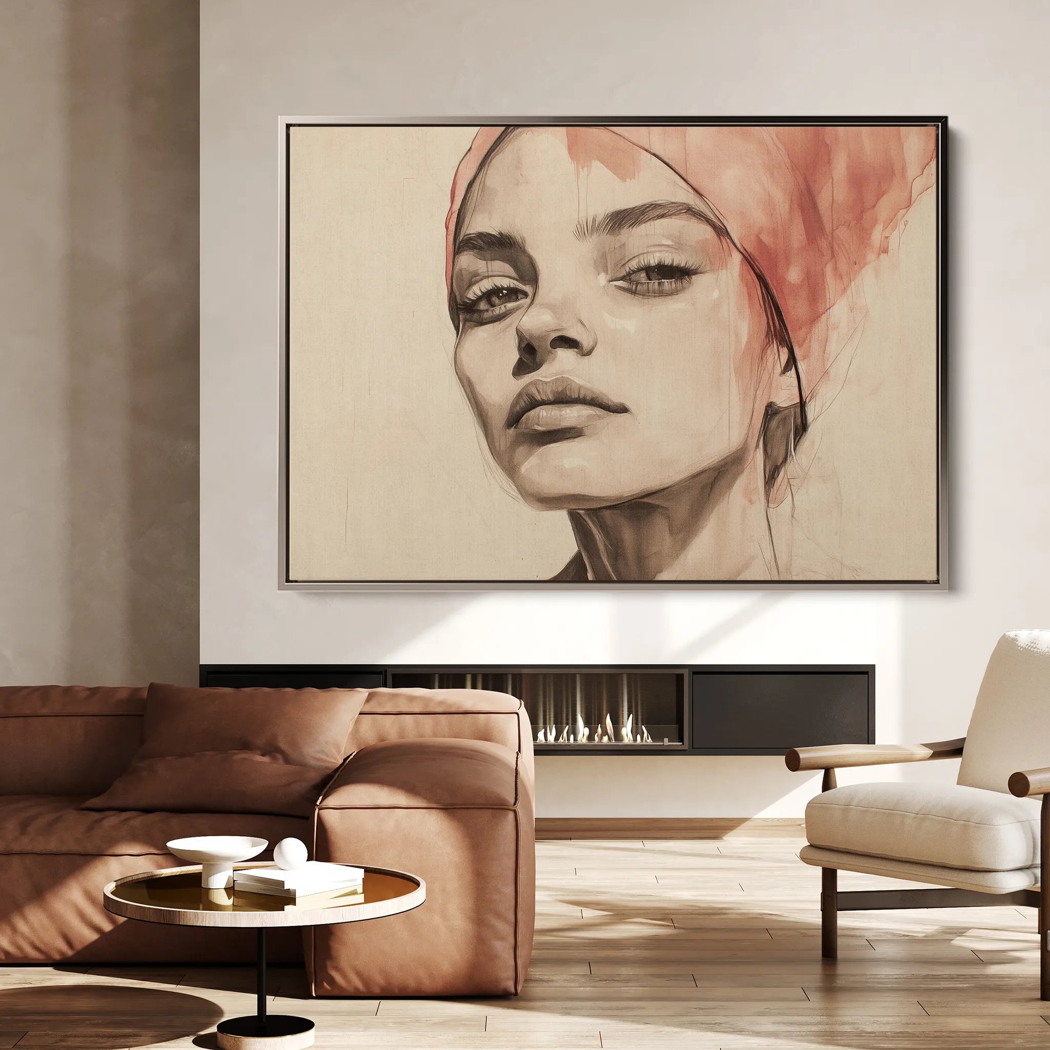 Portrait 053 Canvas Art 60 x 40 cm / Black